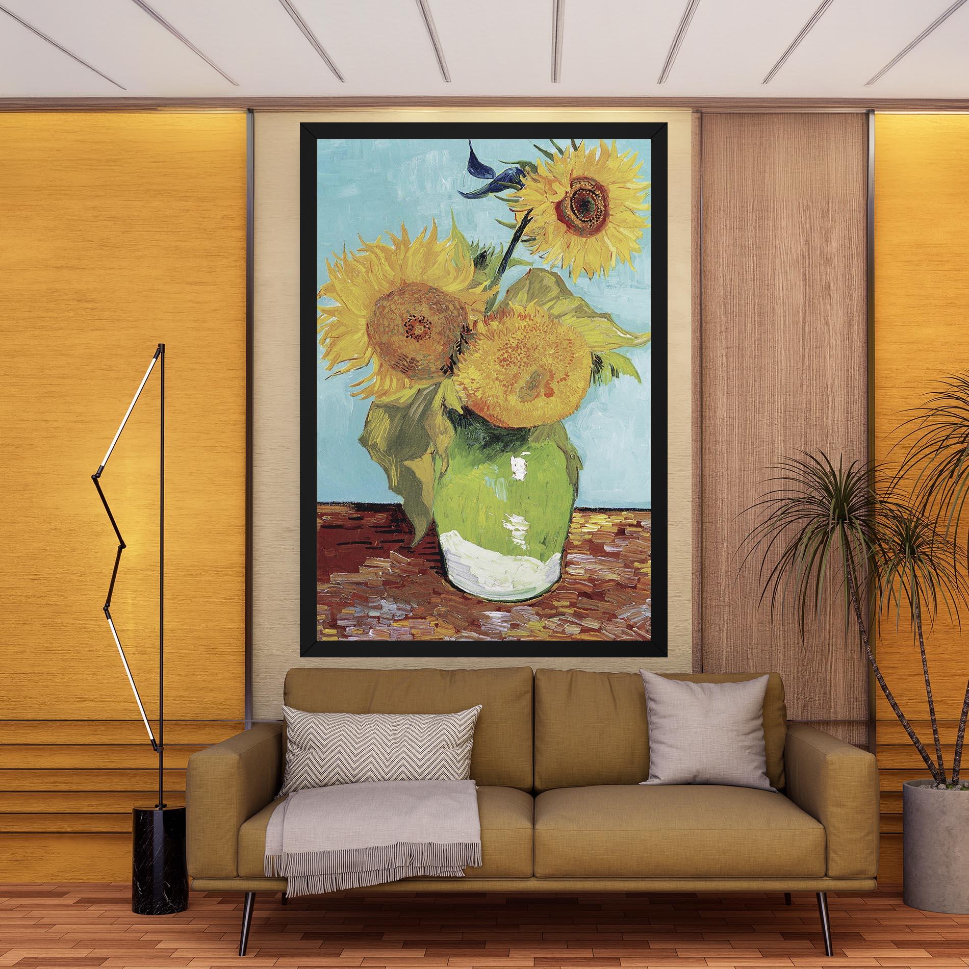 Leinwandbild Three Sunflowers mockup 9