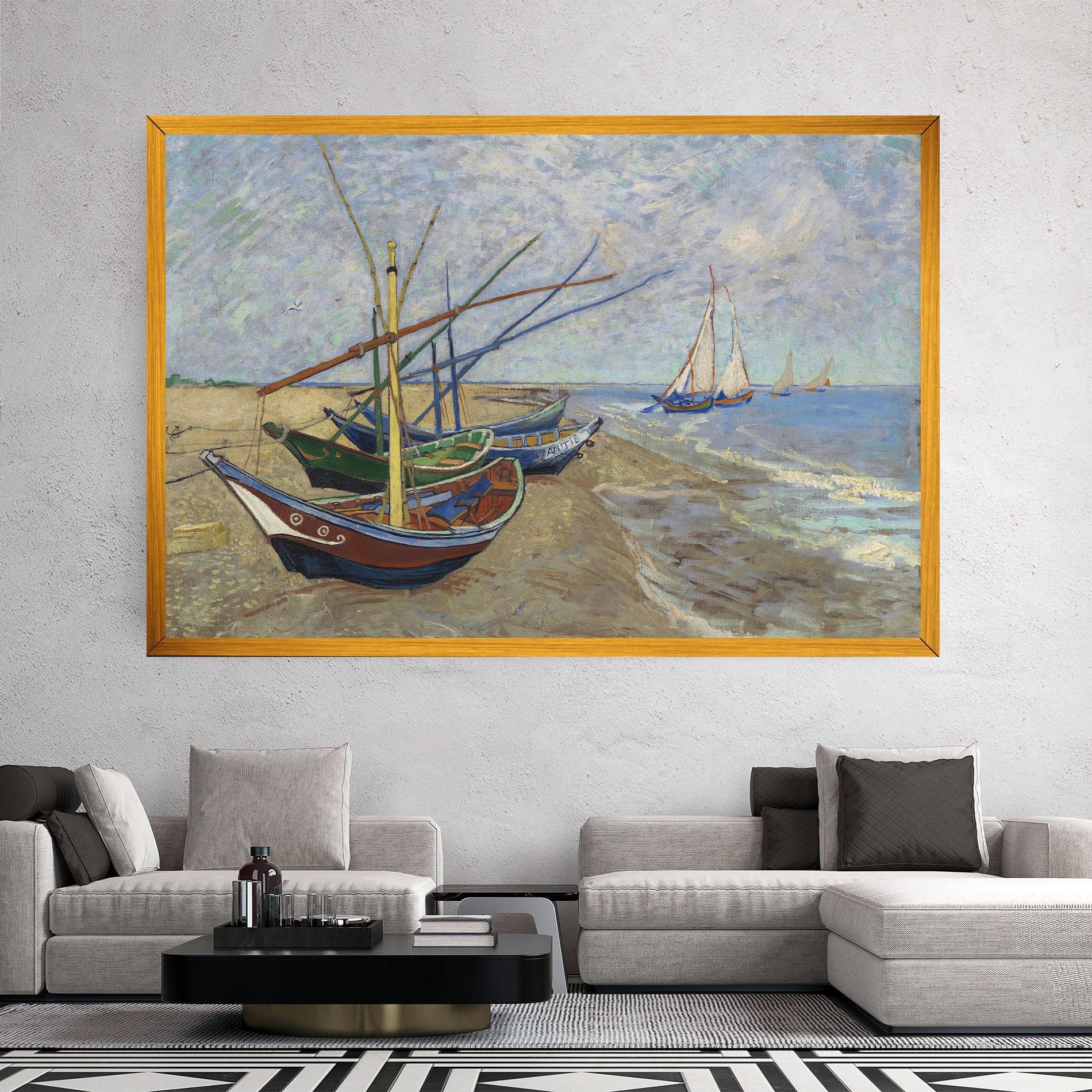 Leinwandbild Boats Beach mockup 2