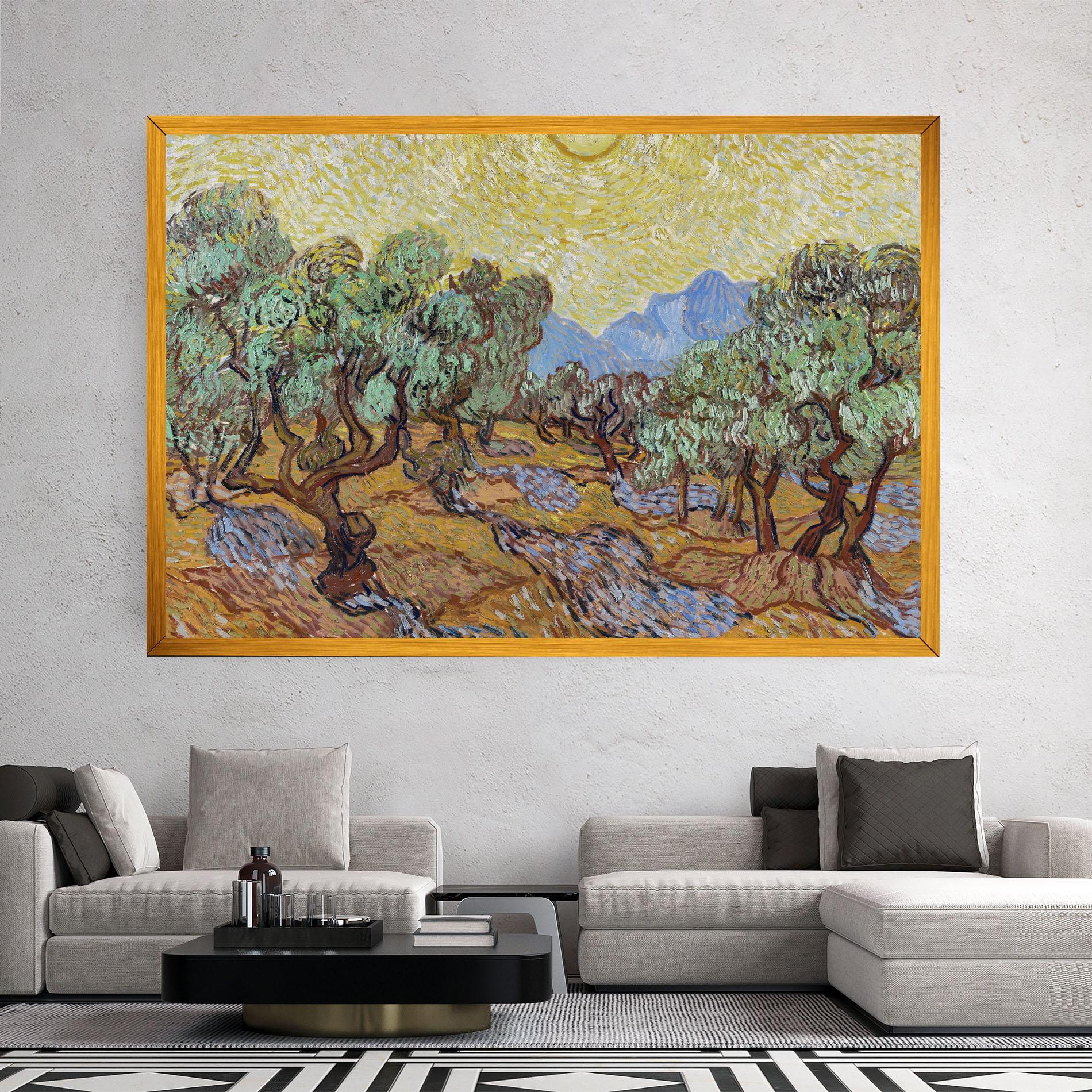 Leinwandbild Gogh Olive Trees mockup 2