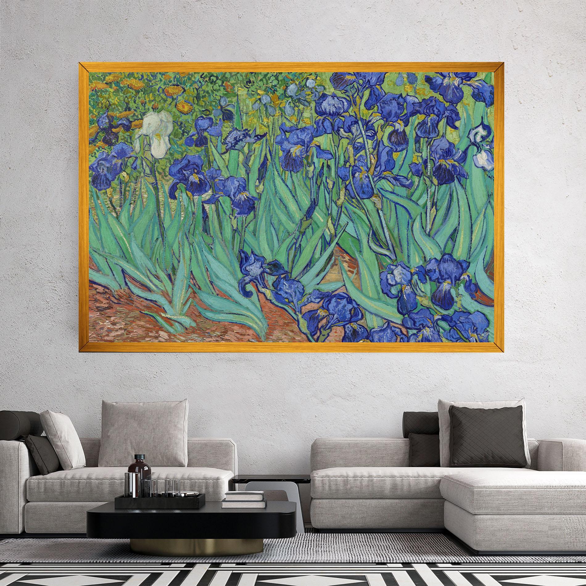 Leinwandbild Irises Van Gogh mockup 2