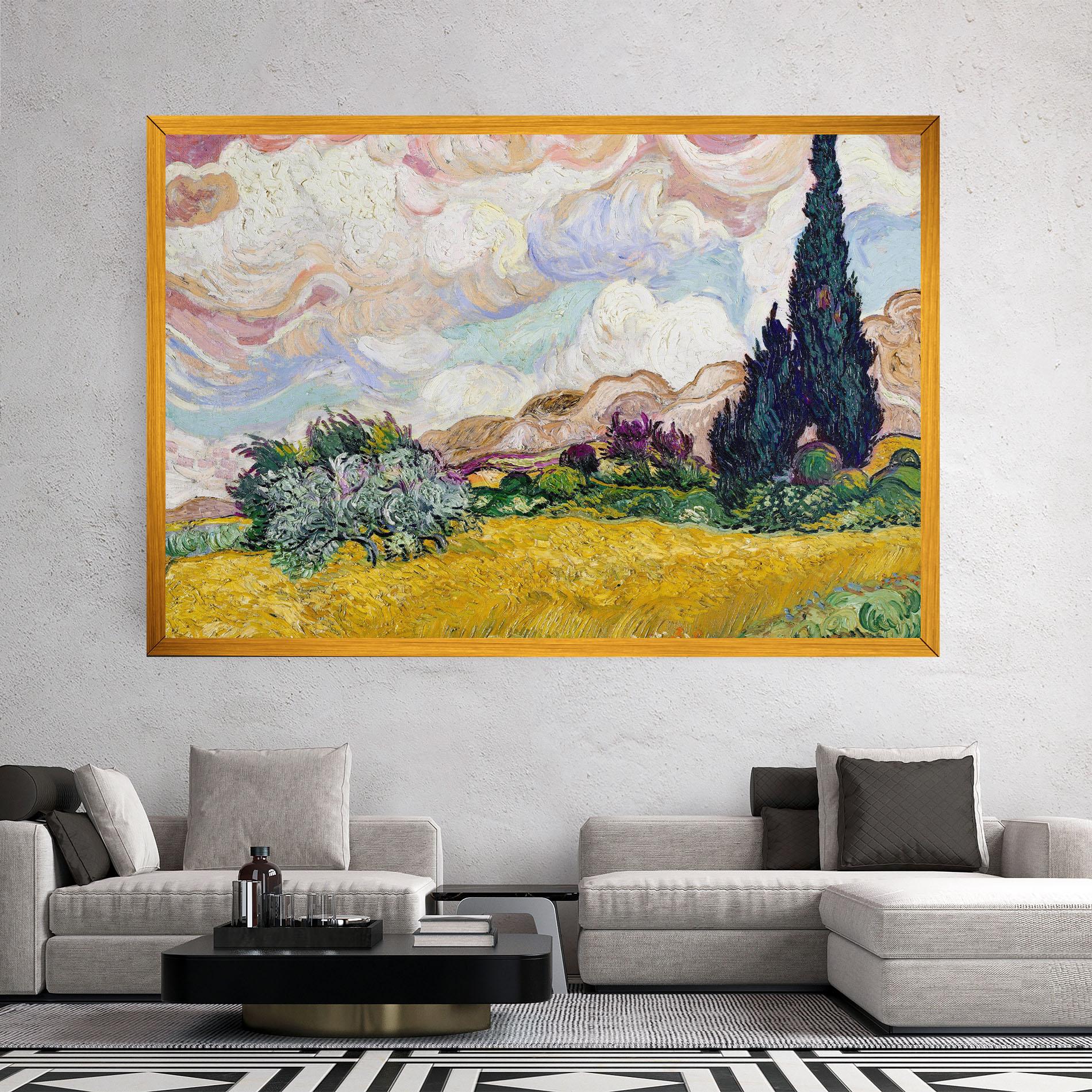 Leinwandbild Pastel Wheat Field mockup 2