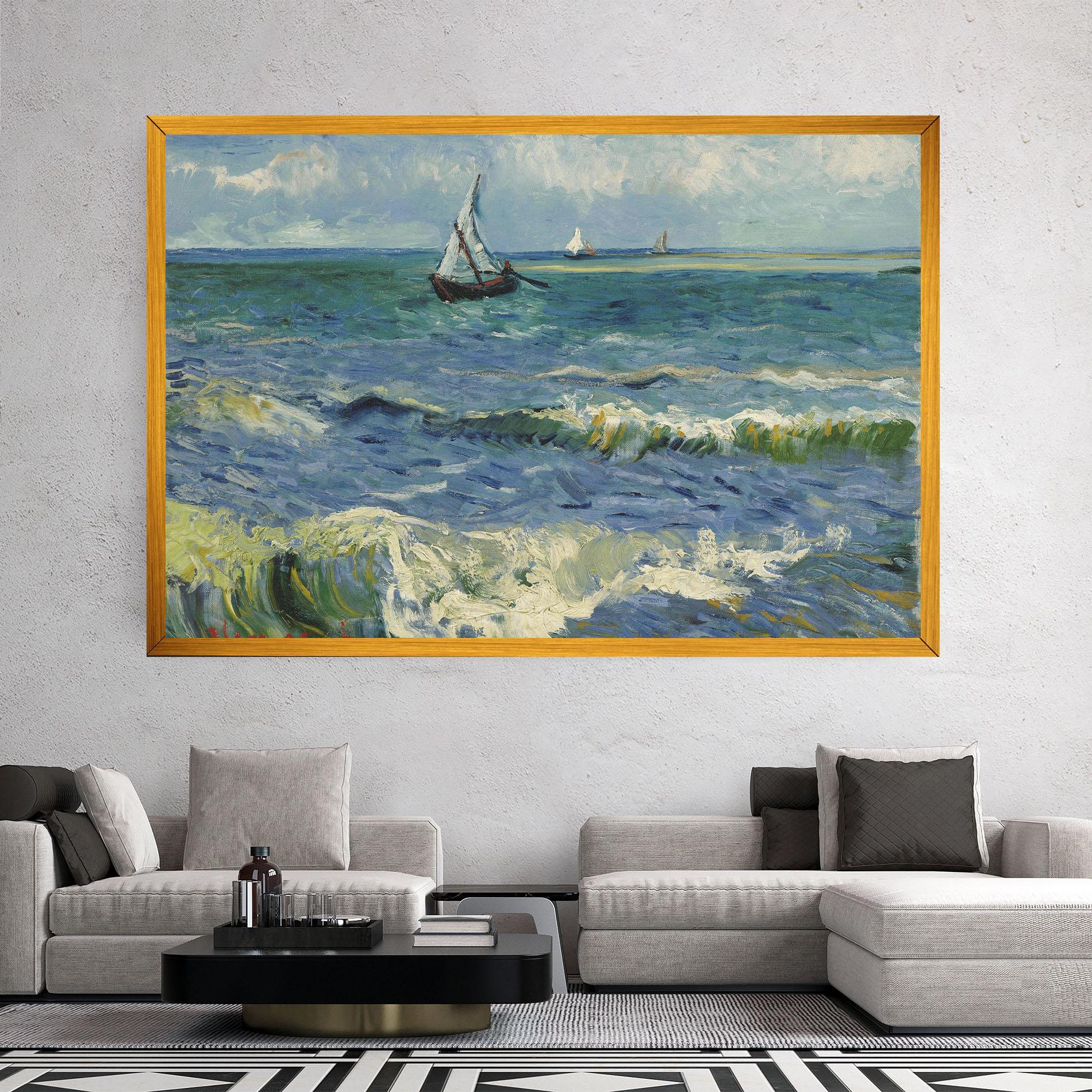 Leinwandbild Zeegezicht Saintes Maries mockup 2