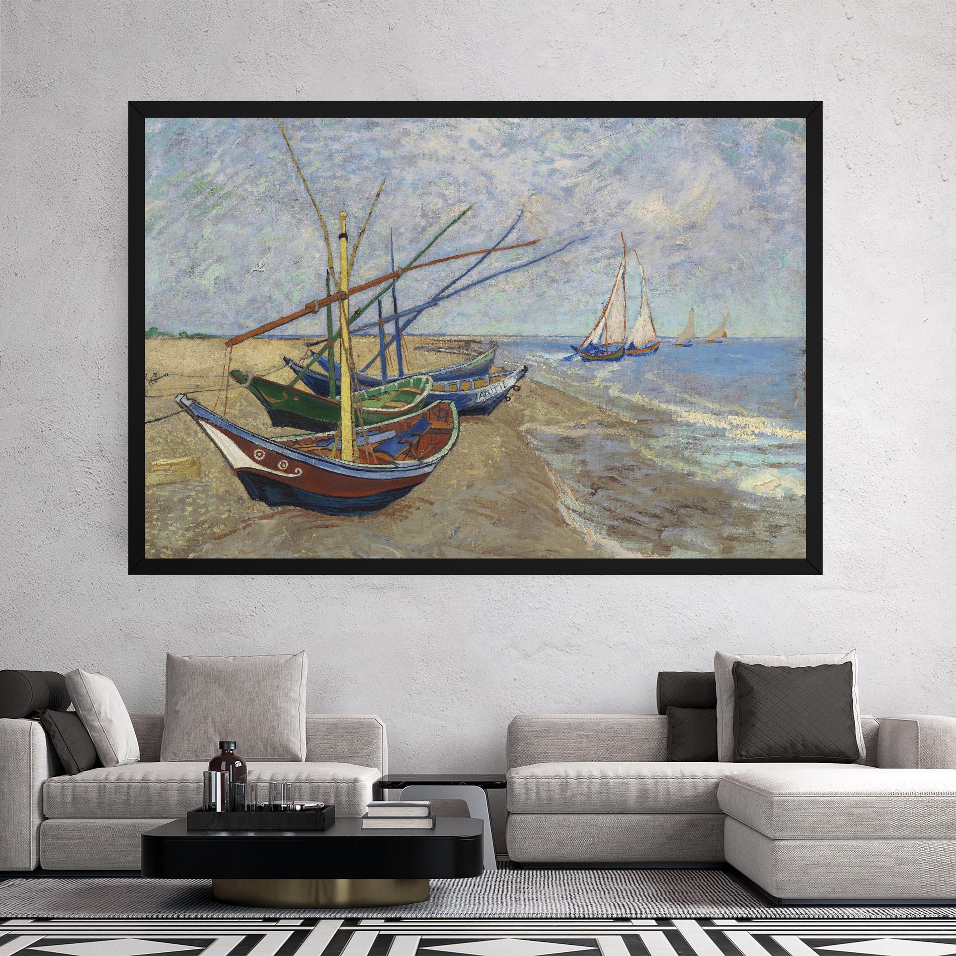 Leinwandbild Boats Beach mockup 2