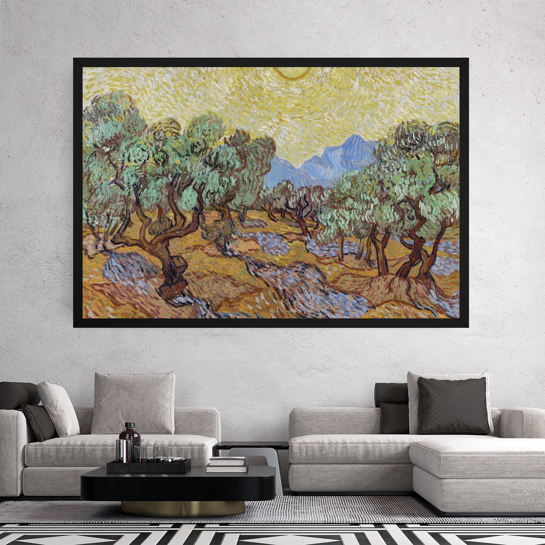 Leinwandbild Gogh Olive Trees mockup 2