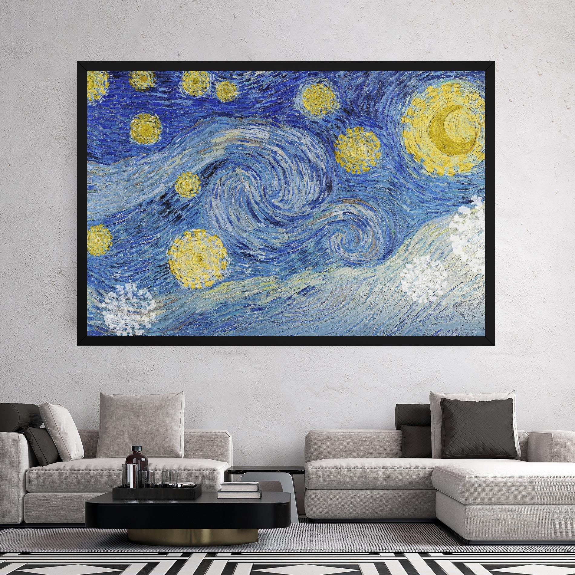 Leinwandbild Van Gogh Starry Night mockup 2