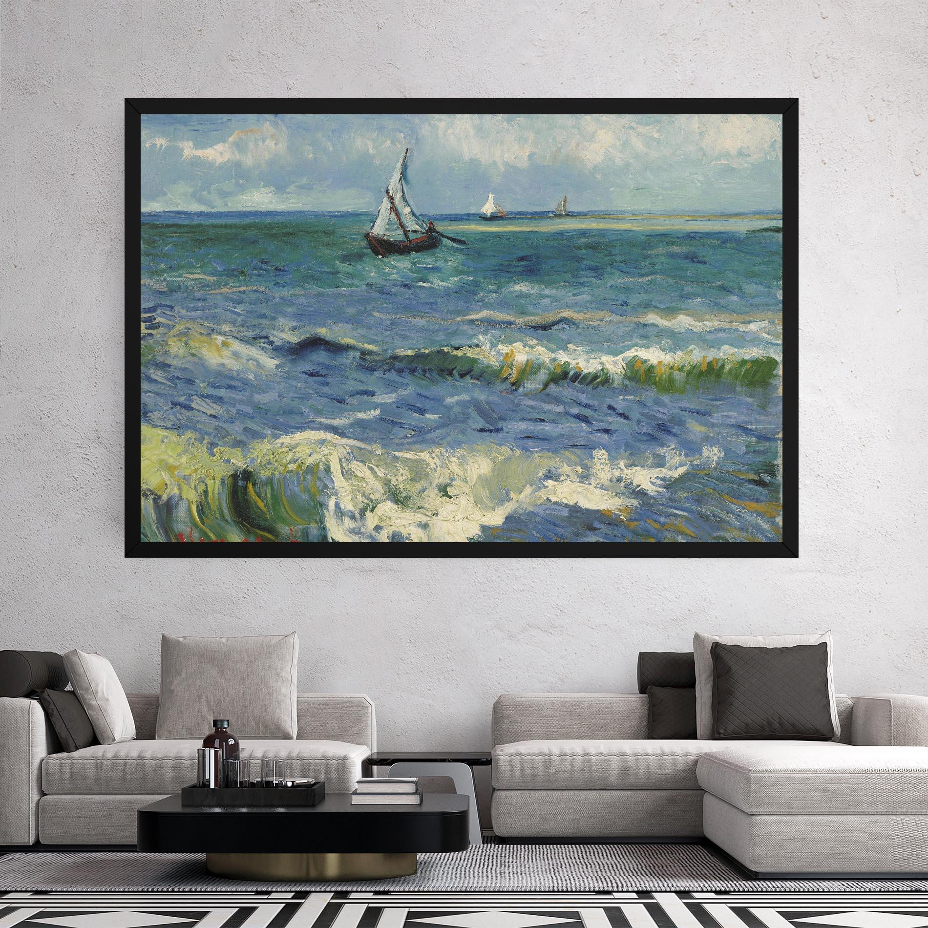 Leinwandbild Zeegezicht Saintes Maries mockup 2