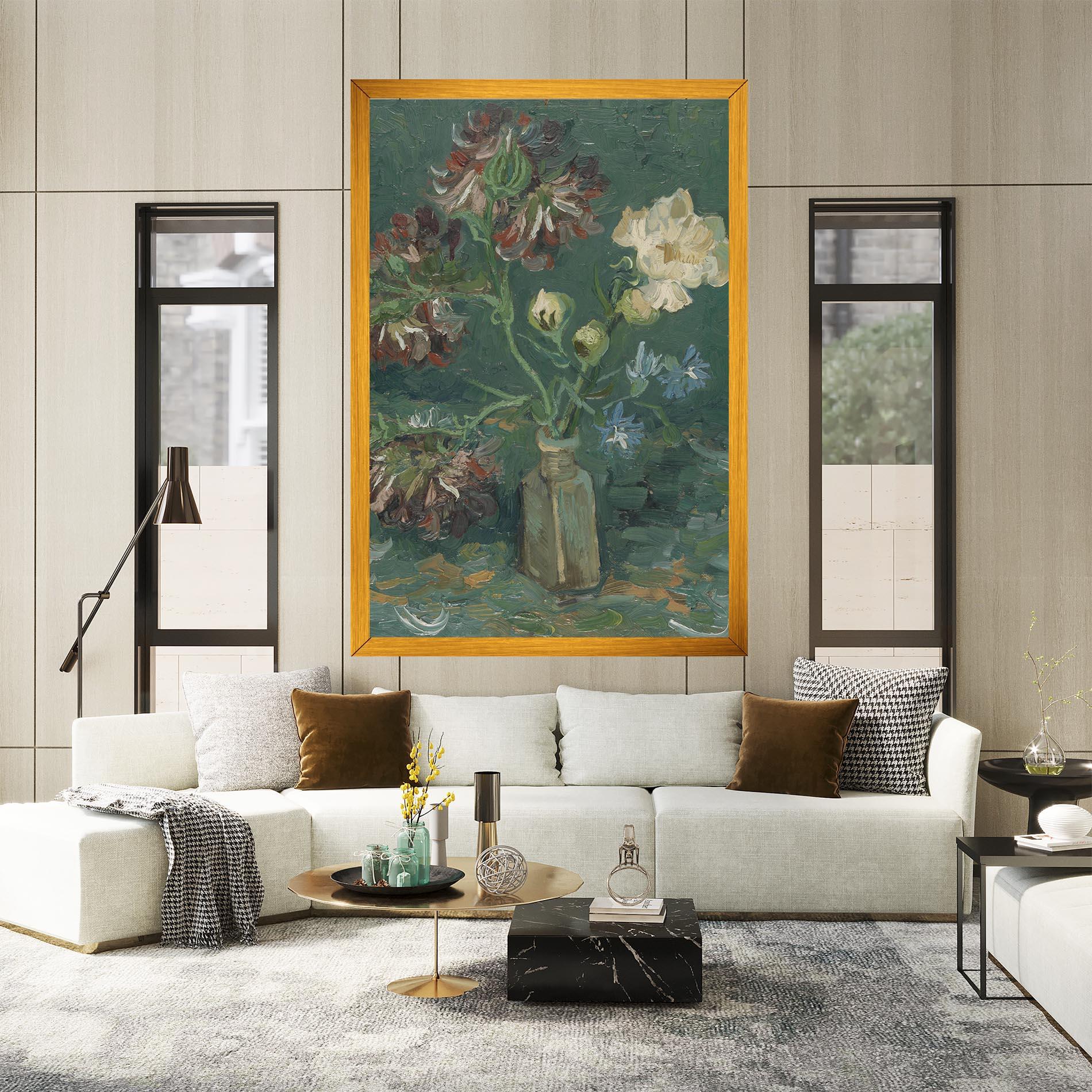 Leinwandbild Flesje Met Pioenrozen mockup 2