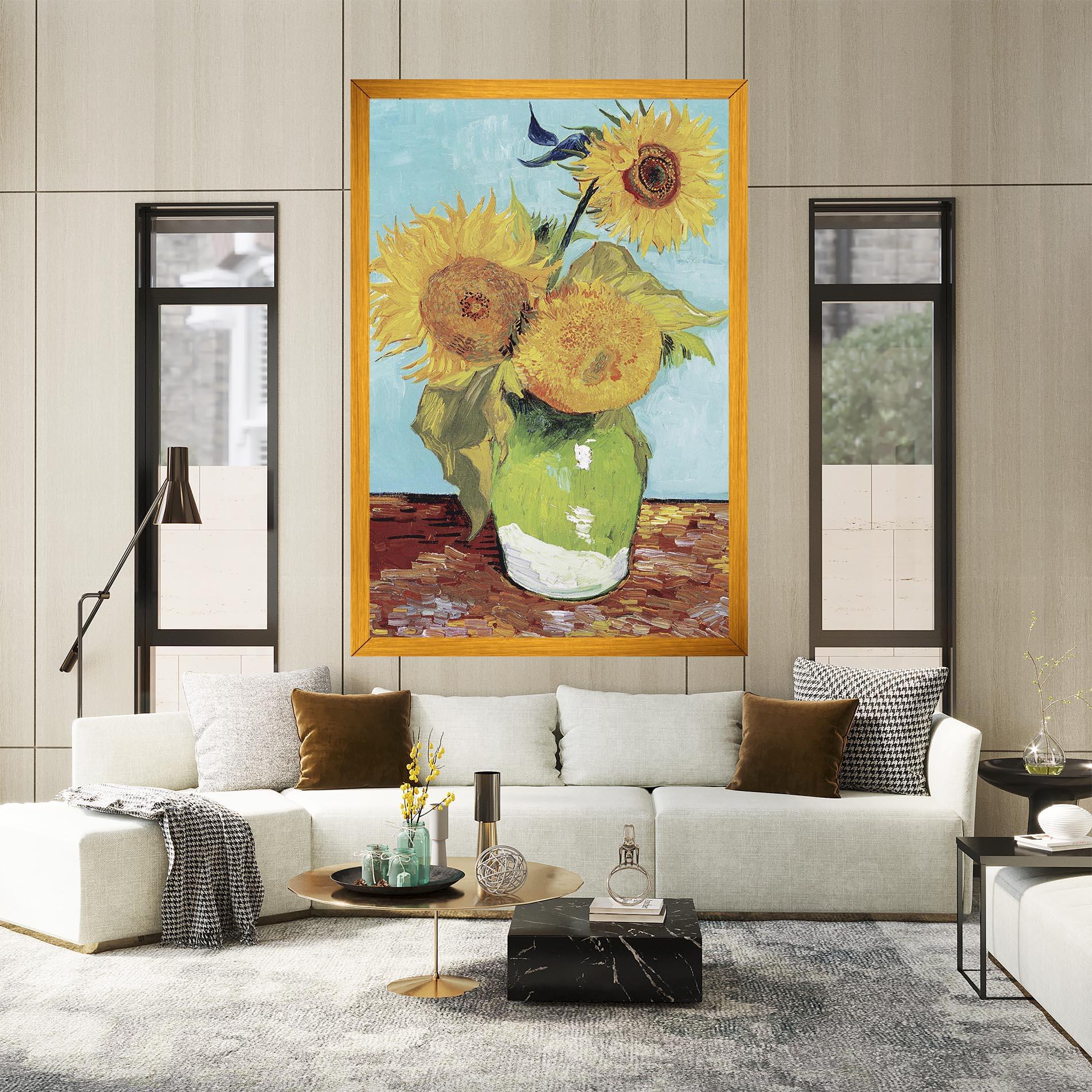 Leinwandbild Three Sunflowers mockup 2