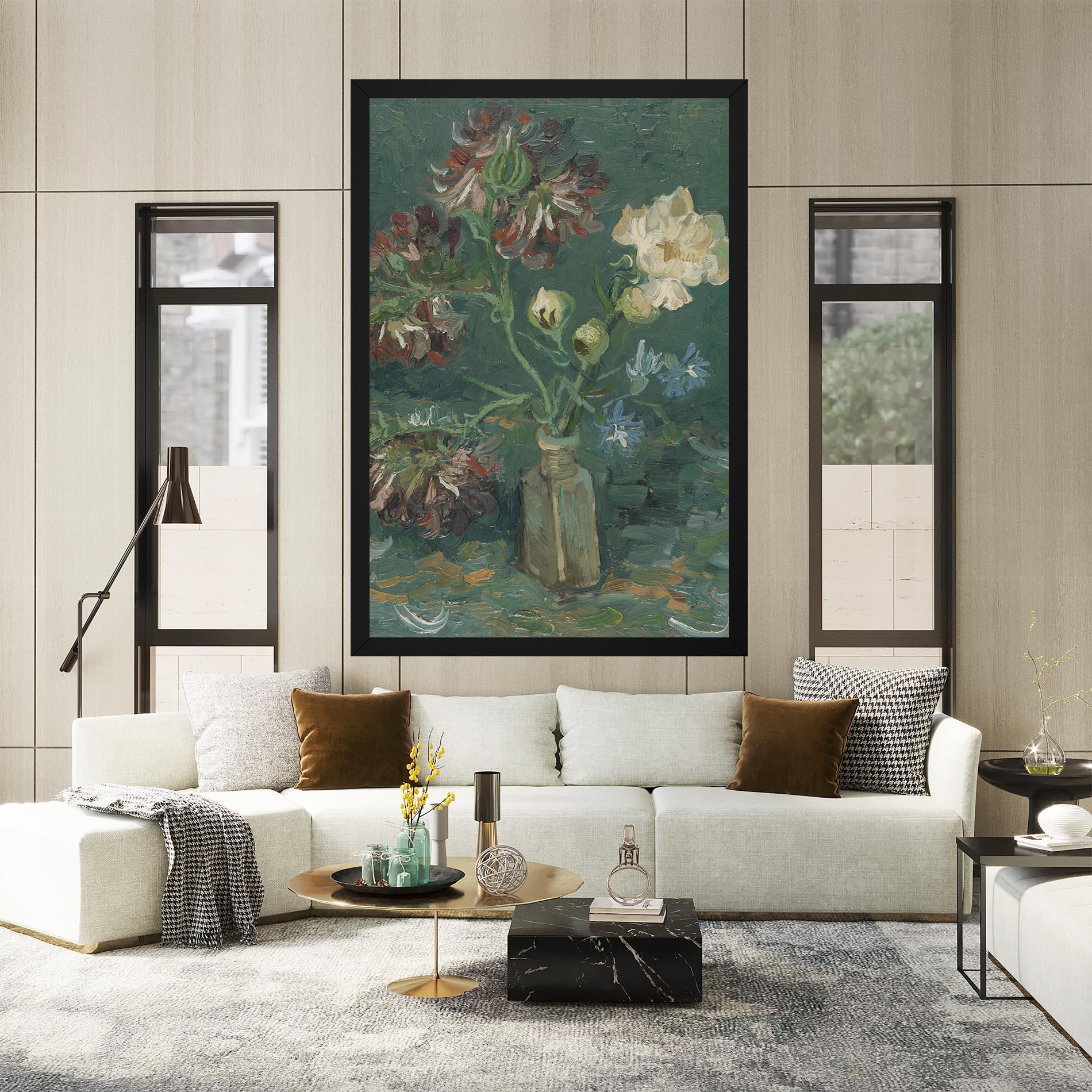 Leinwandbild Flesje Met Pioenrozen mockup 2