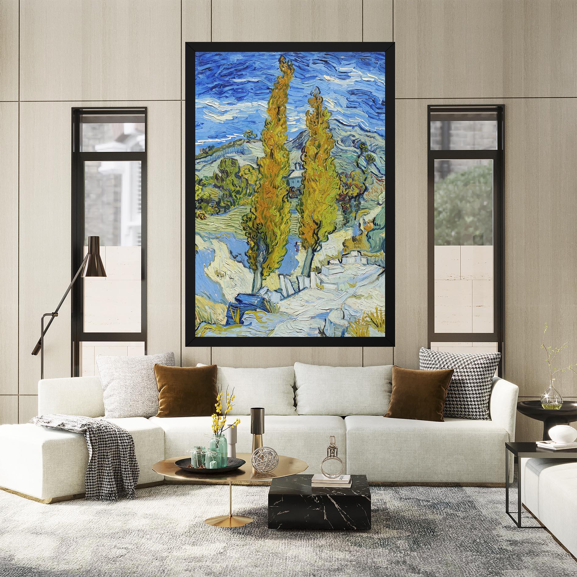 Leinwandbild Poplars At Saint Remy mockup 2