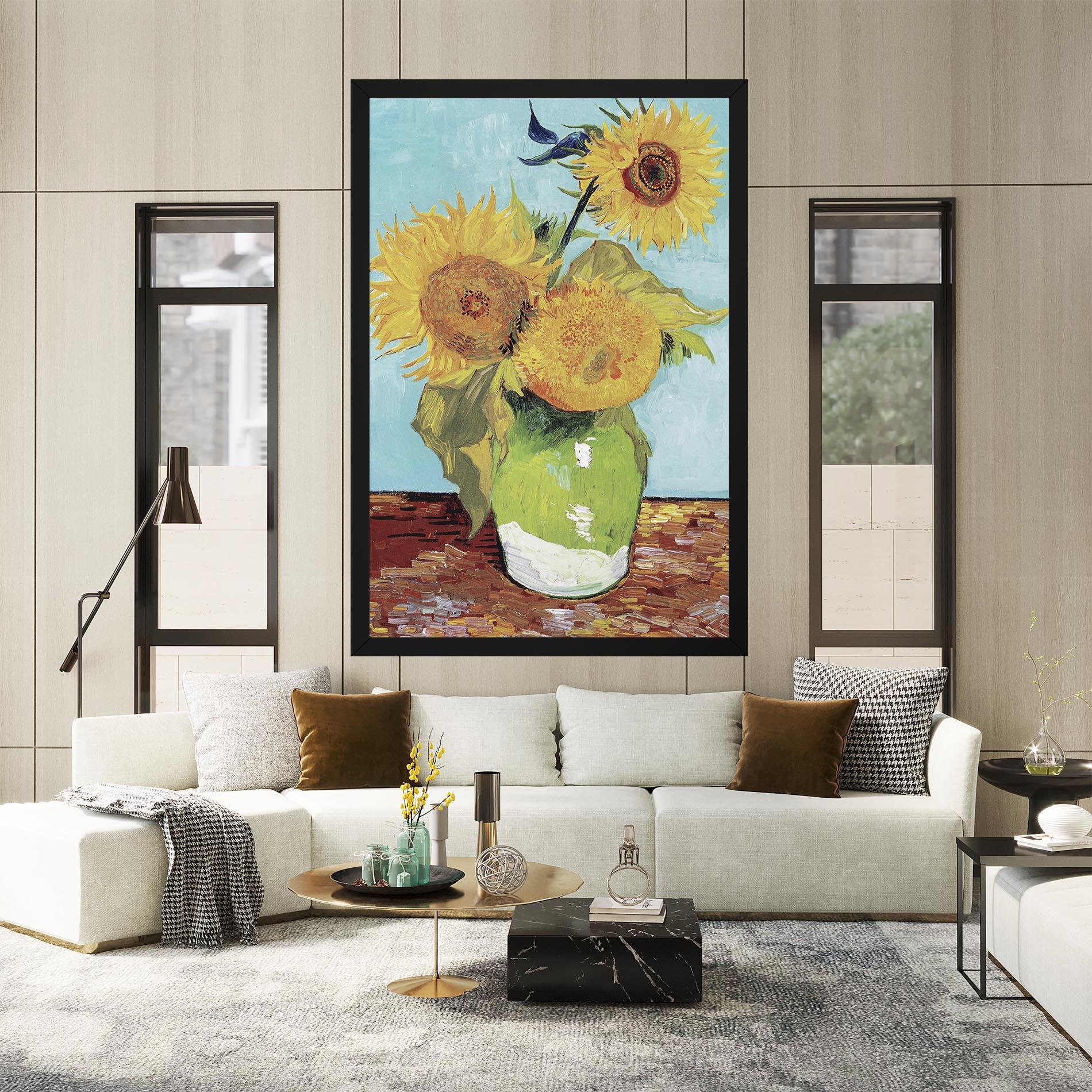 Leinwandbild Three Sunflowers mockup 2