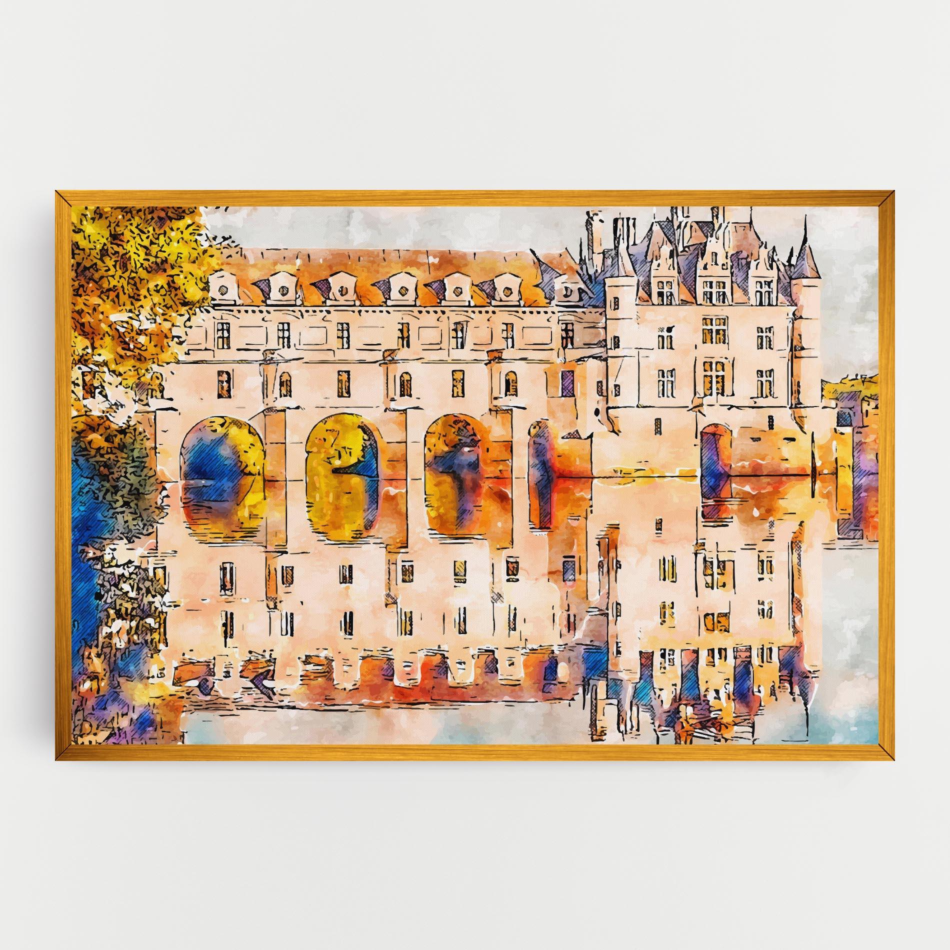 Leinwandbild Blue Orange Castle mockup 0