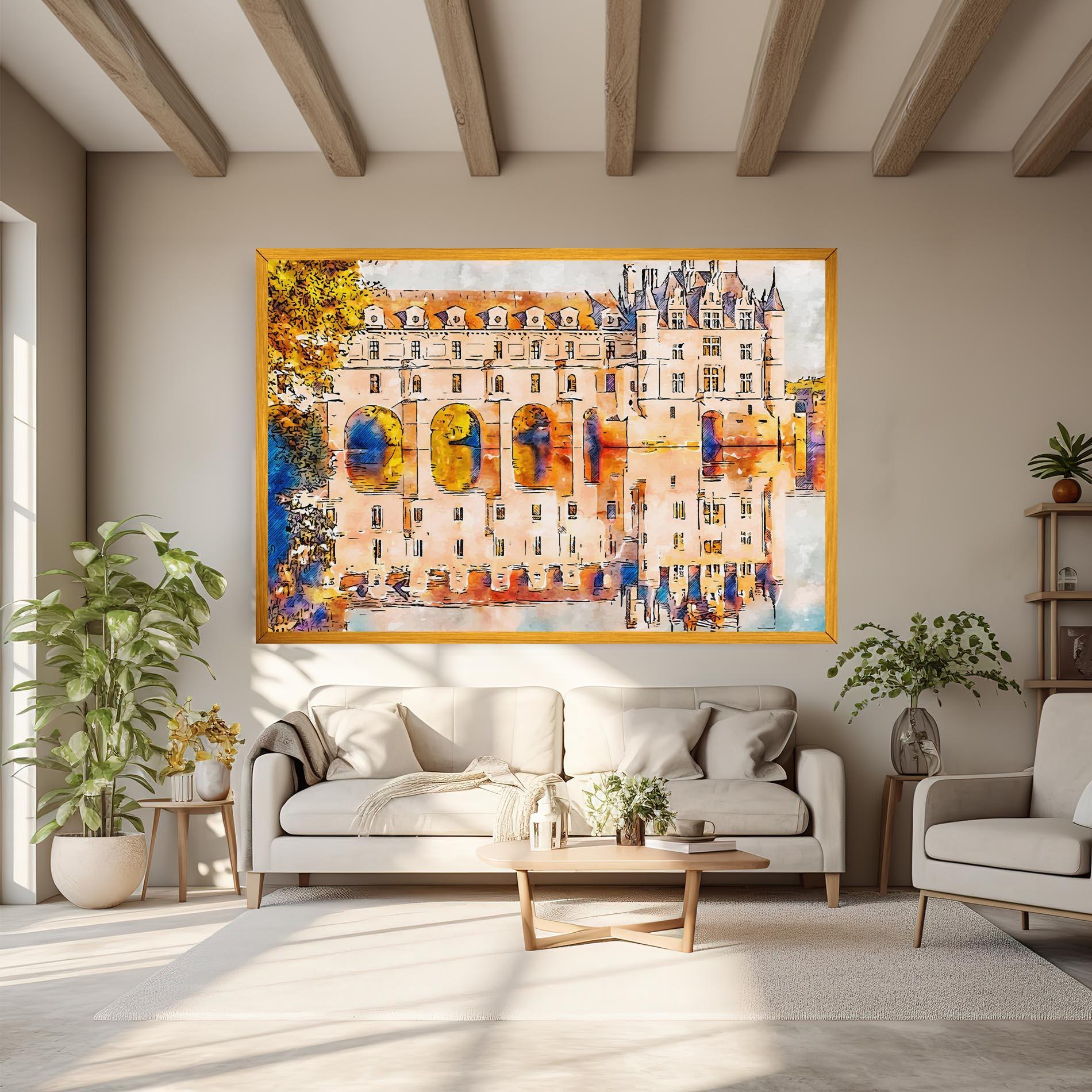 Leinwandbild Blue Orange Castle mockup 6