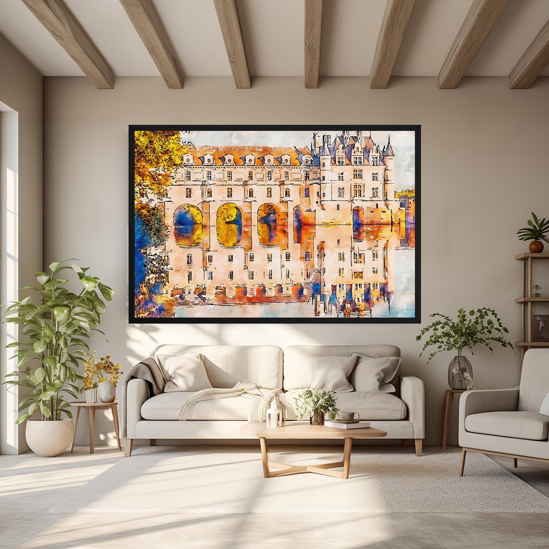 Leinwandbild Blue Orange Castle mockup 6