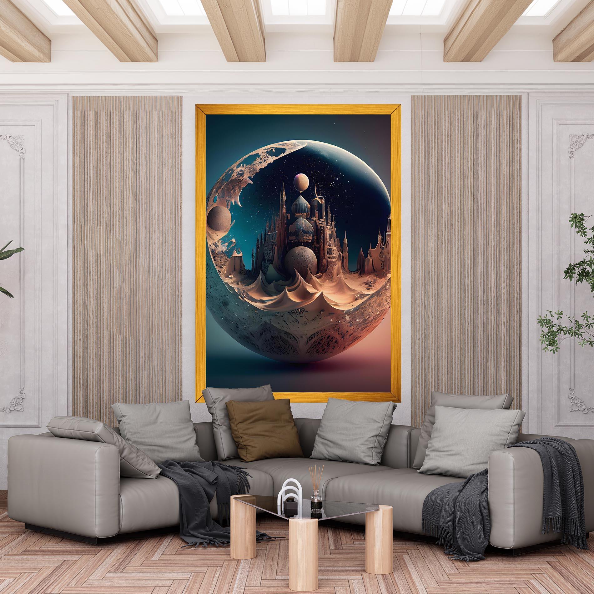 Leinwandbild Fantasy Planet Castle mockup 6