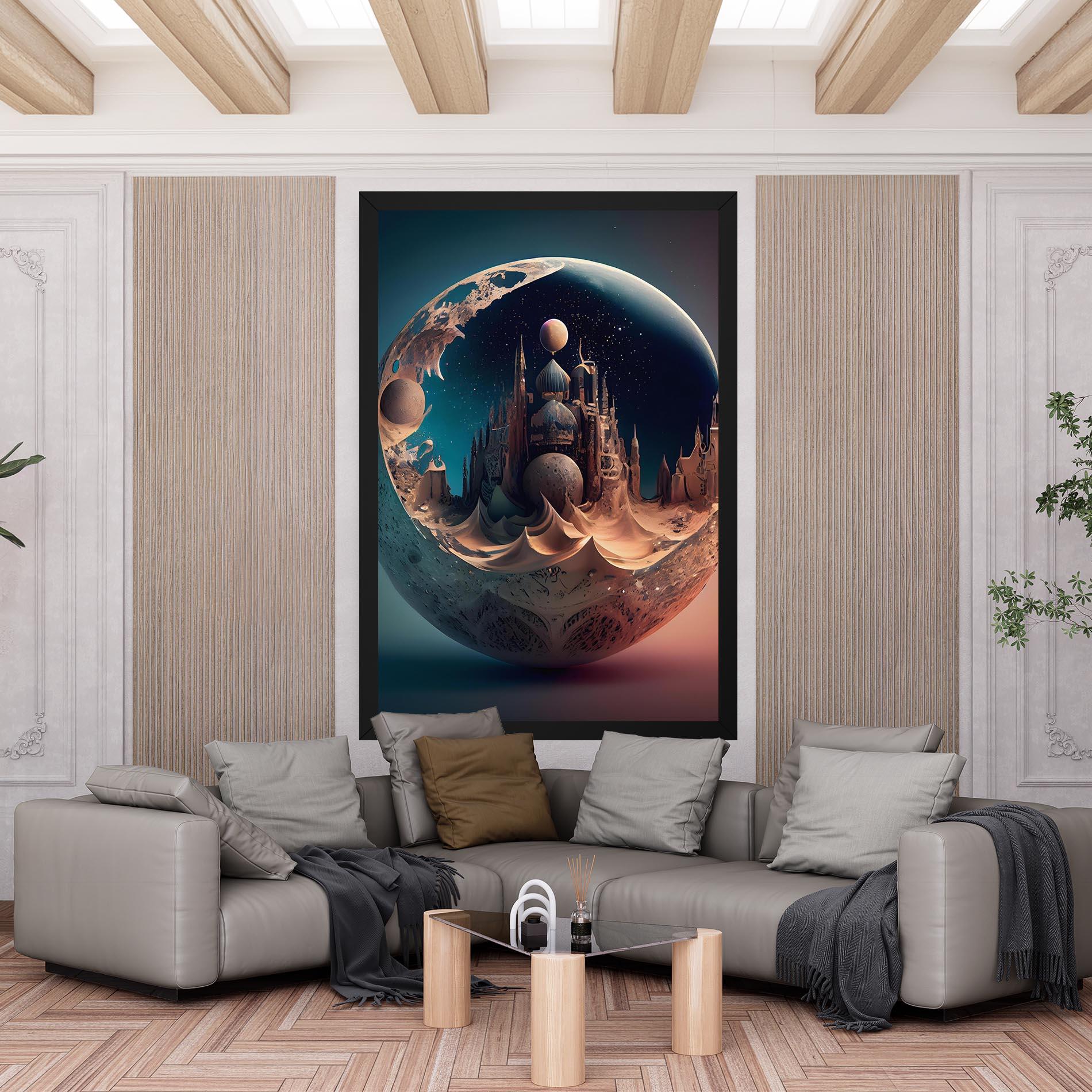 Leinwandbild Fantasy Planet Castle mockup 6