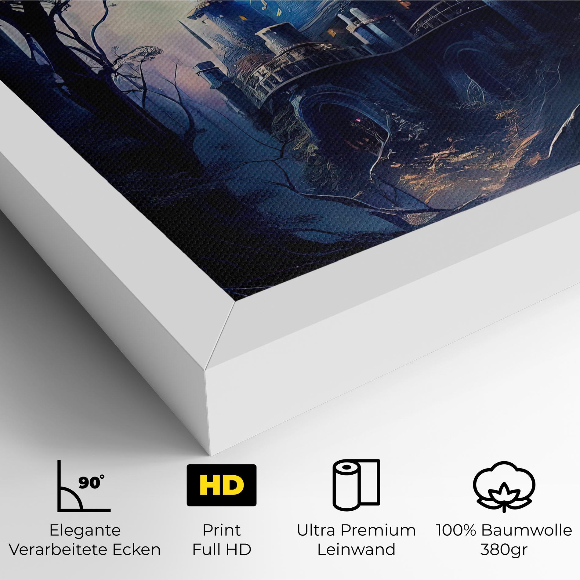 Leinwandbild Blue Art Castle mockup 4