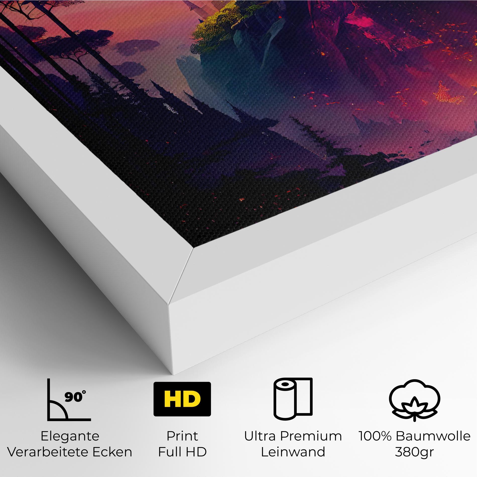 Leinwandbild Purple Orange Castle mockup 4