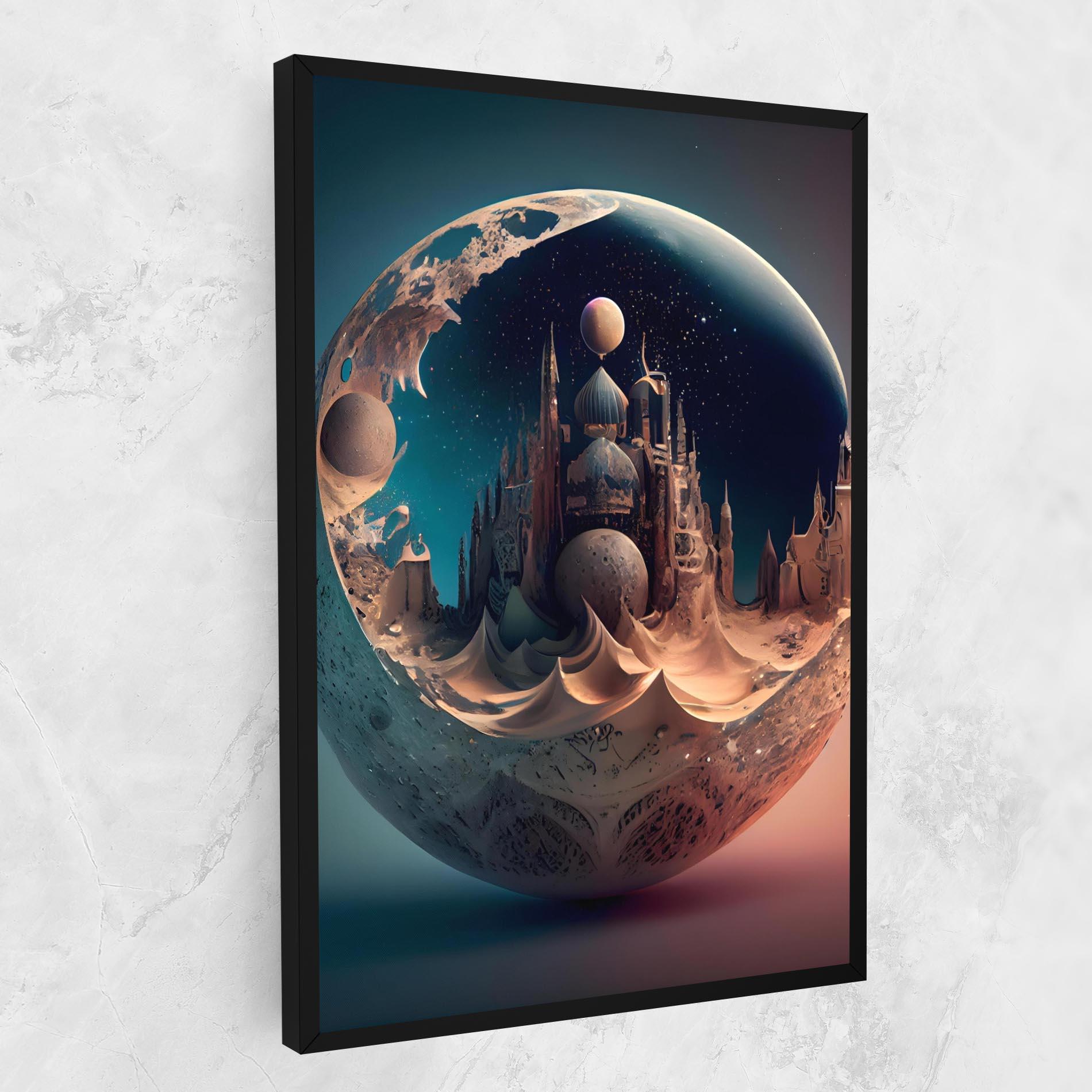 Leinwandbild Fantasy Planet Castle mockup 1