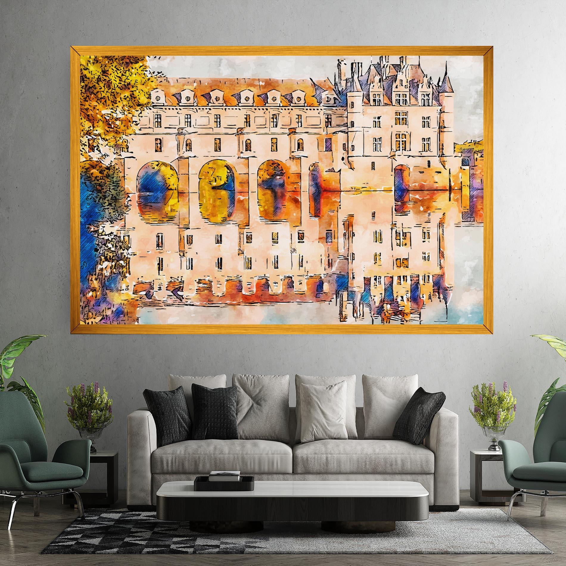 Leinwandbild Blue Orange Castle mockup 7