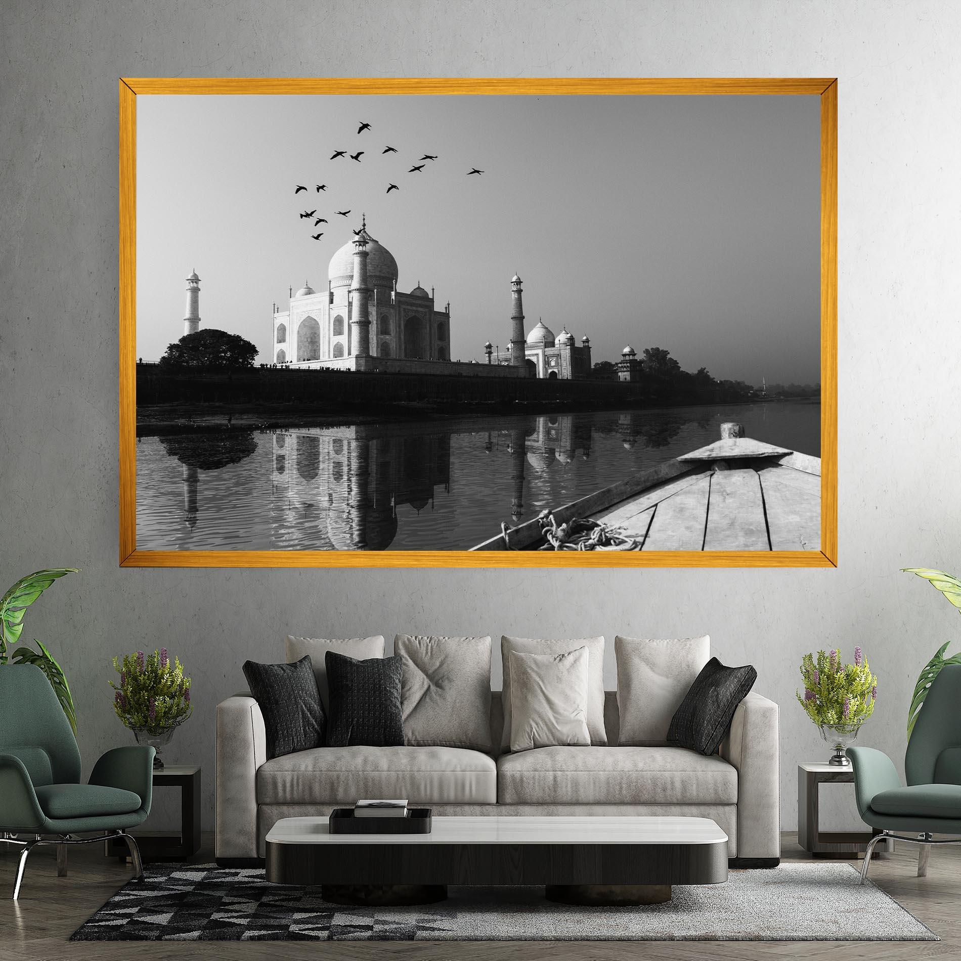 Leinwandbild Taj Mahal Reflected mockup 7