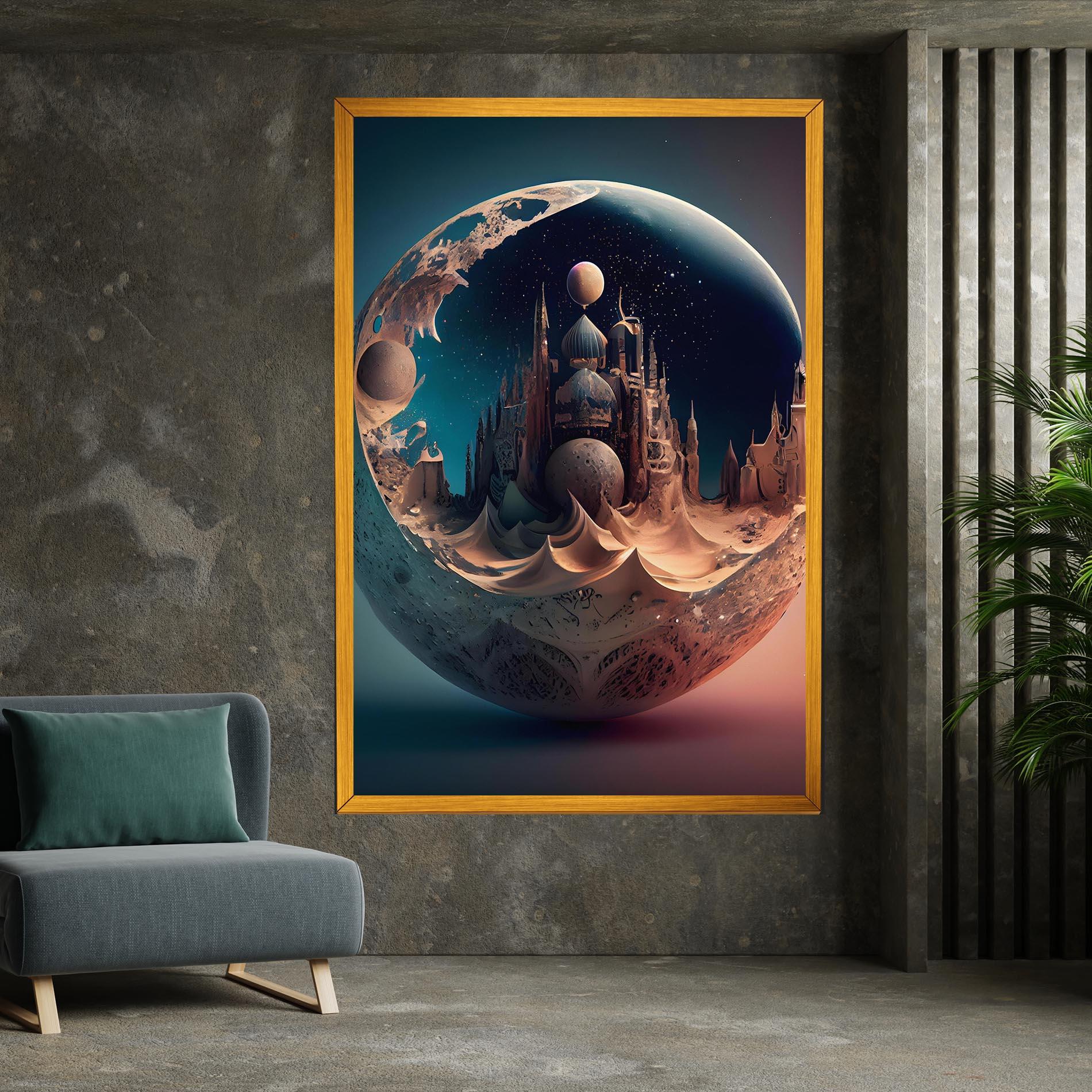 Leinwandbild Fantasy Planet Castle mockup 7