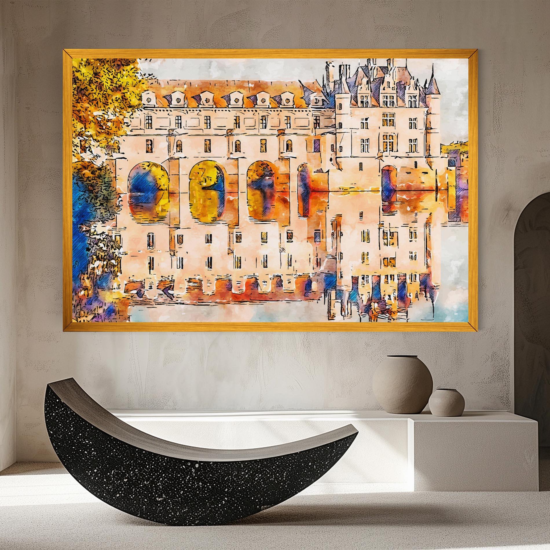 Leinwandbild Blue Orange Castle mockup 8