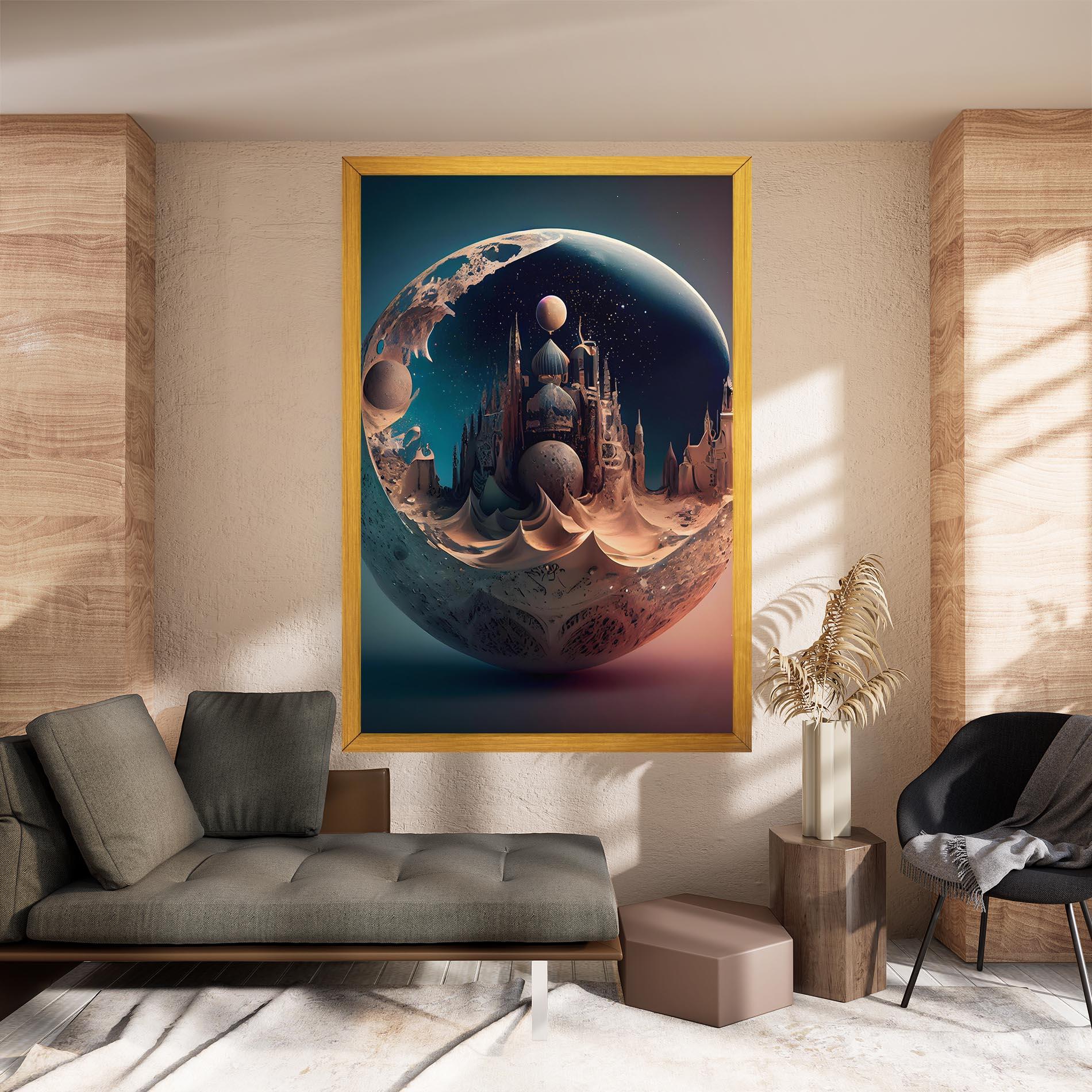 Leinwandbild Fantasy Planet Castle mockup 8