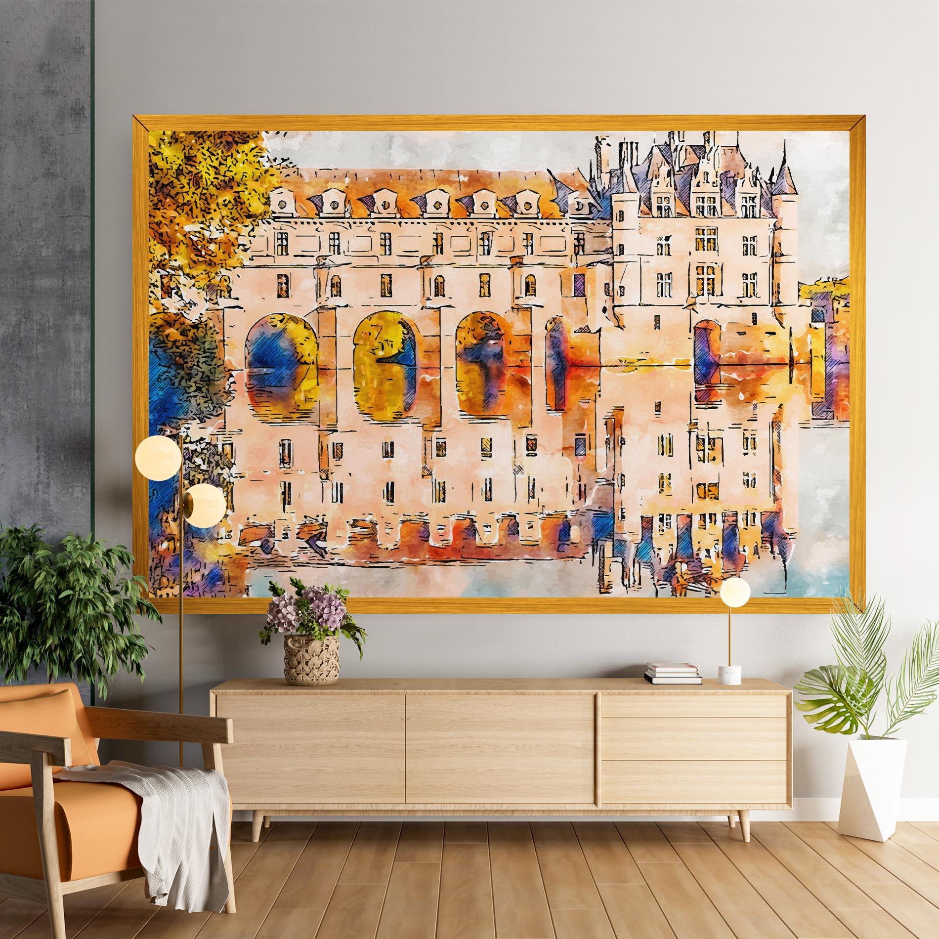 Leinwandbild Blue Orange Castle mockup 9