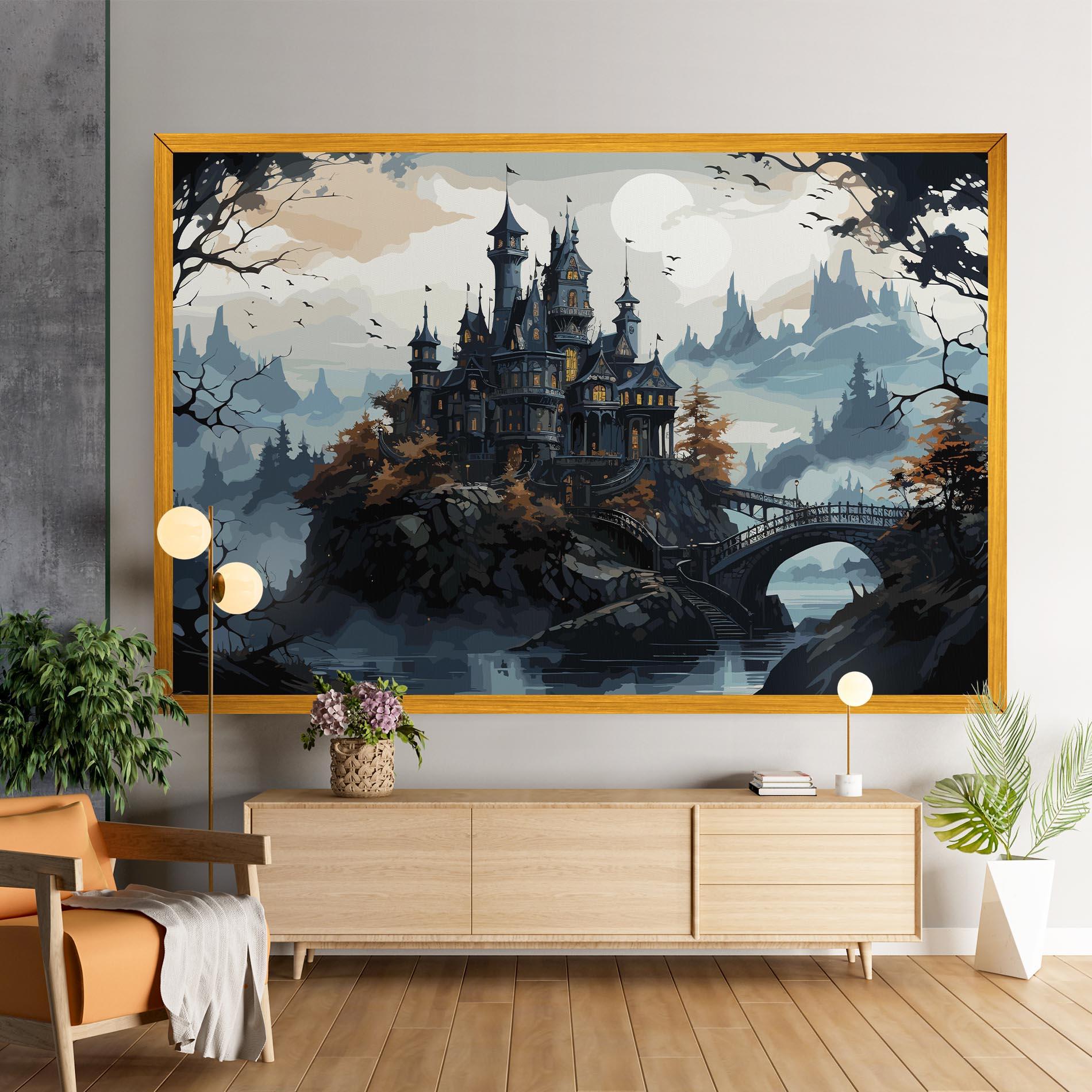 Leinwandbild Grey Big Castle mockup 9