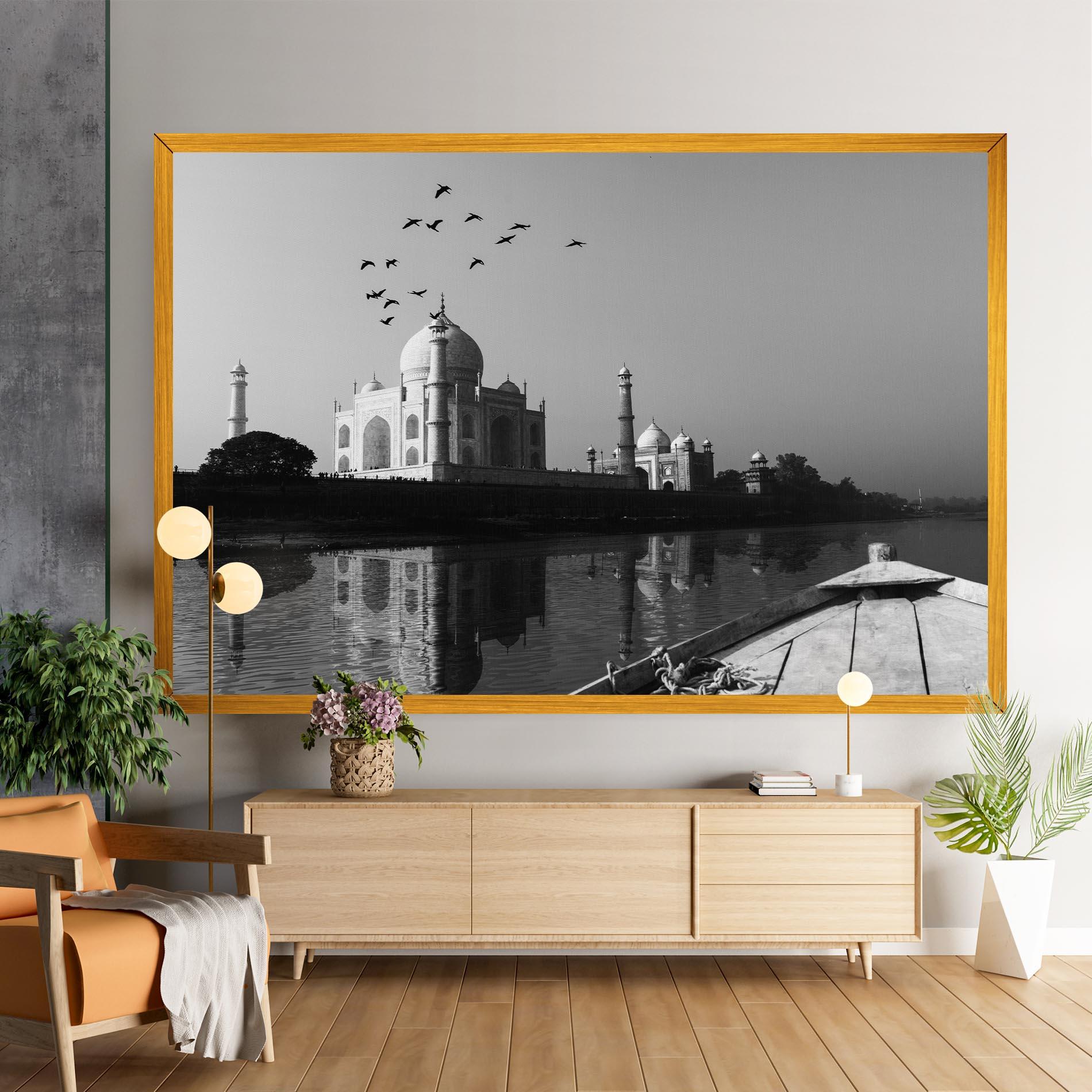 Leinwandbild Taj Mahal Reflected mockup 9