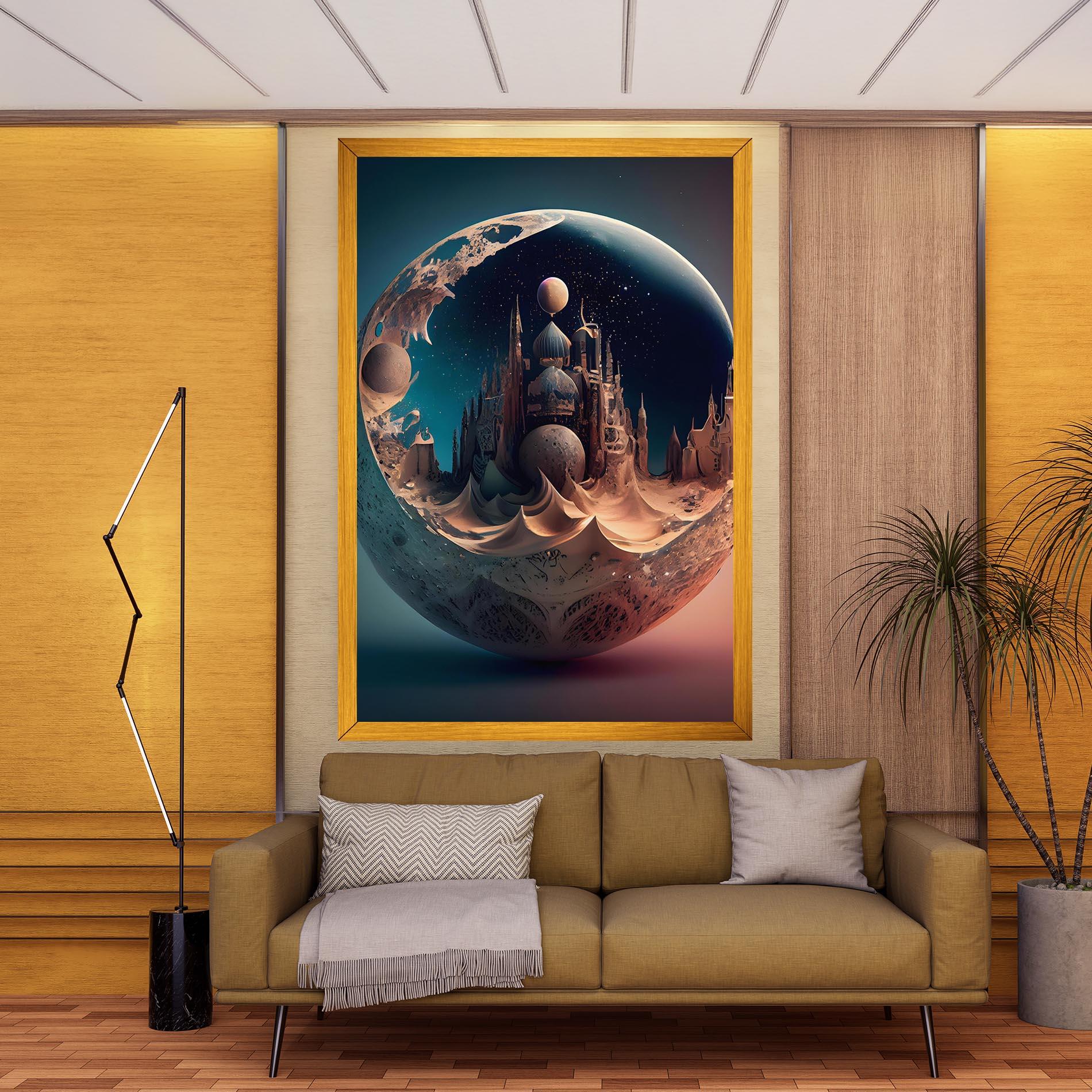 Leinwandbild Fantasy Planet Castle mockup 9