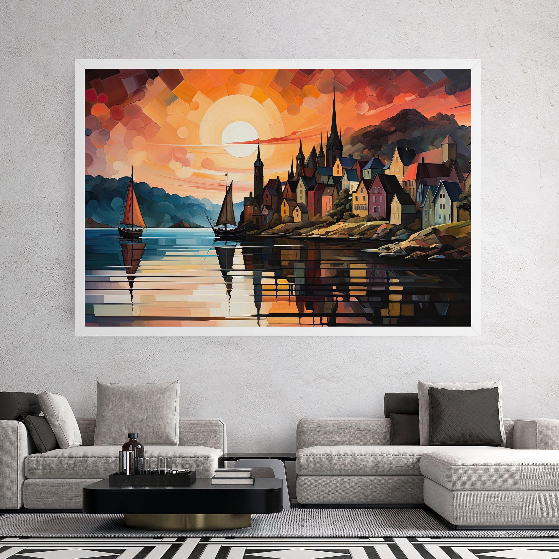 Leinwandbild Castle Painting mockup 2