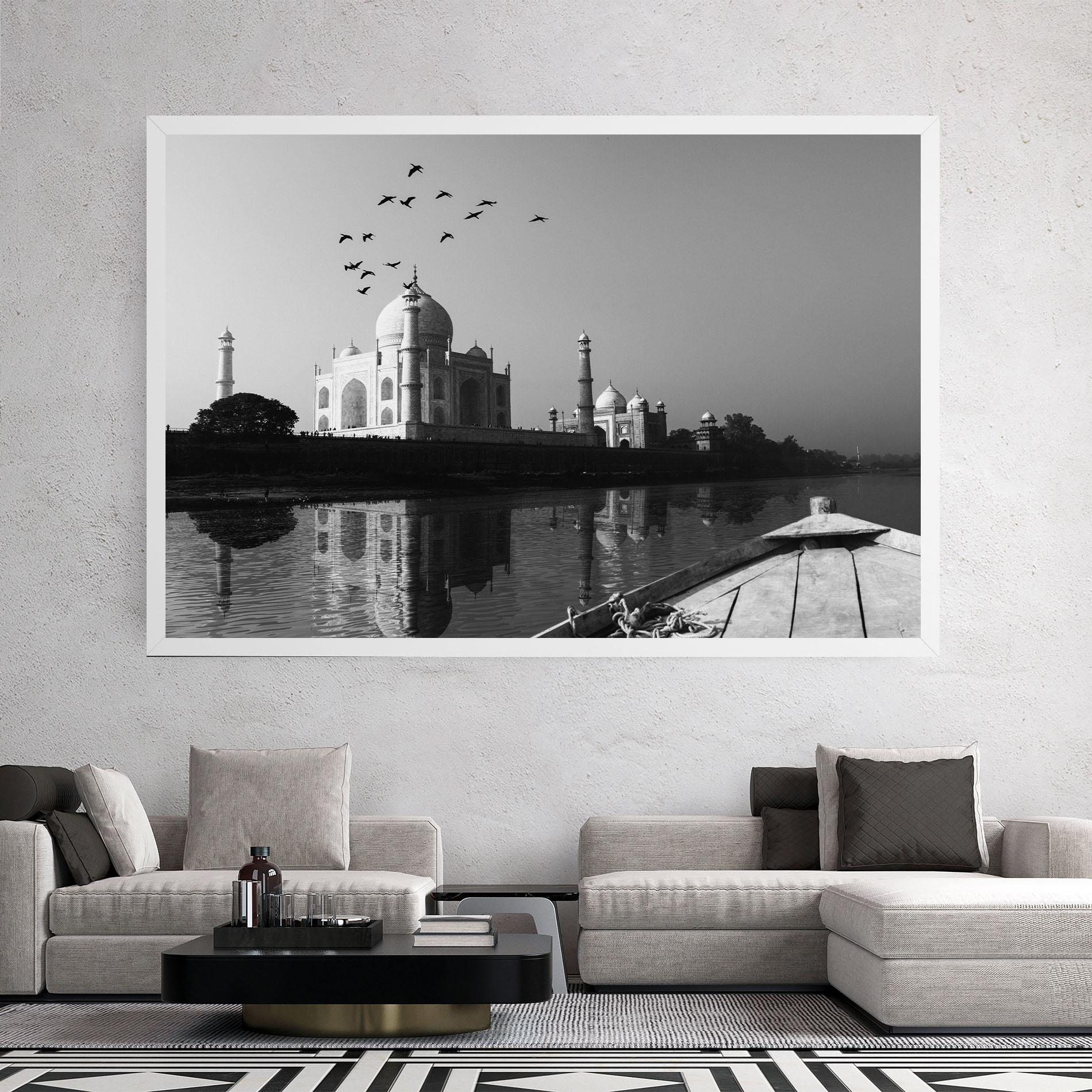 Leinwandbild Taj Mahal Reflected mockup 2