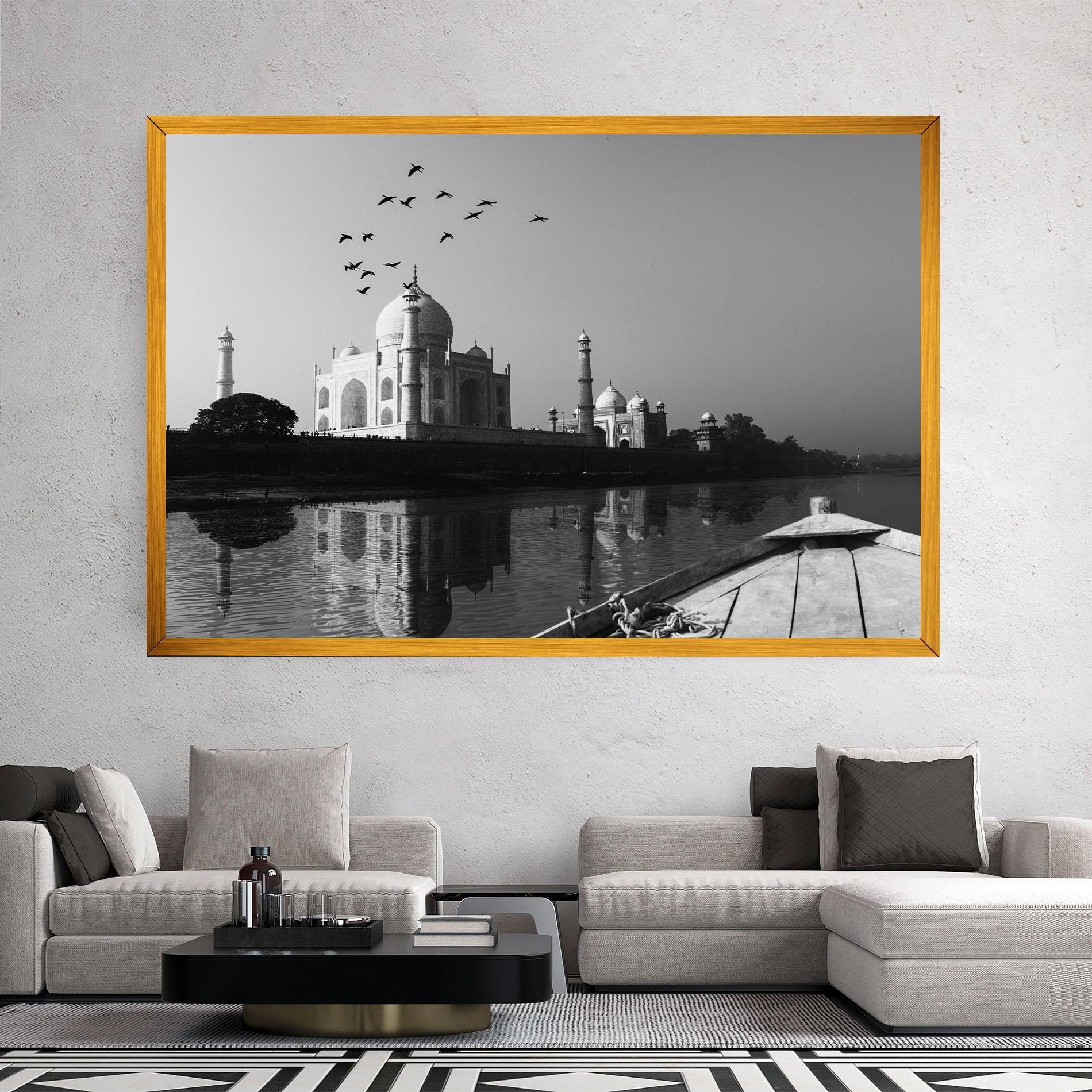 Leinwandbild Taj Mahal Reflected mockup 2