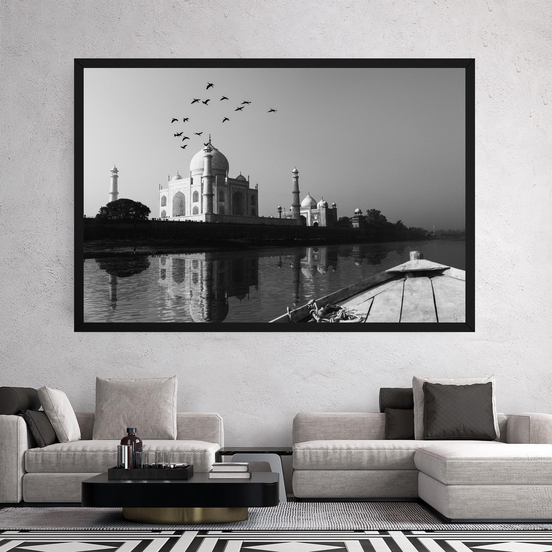 Leinwandbild Taj Mahal Reflected mockup 2