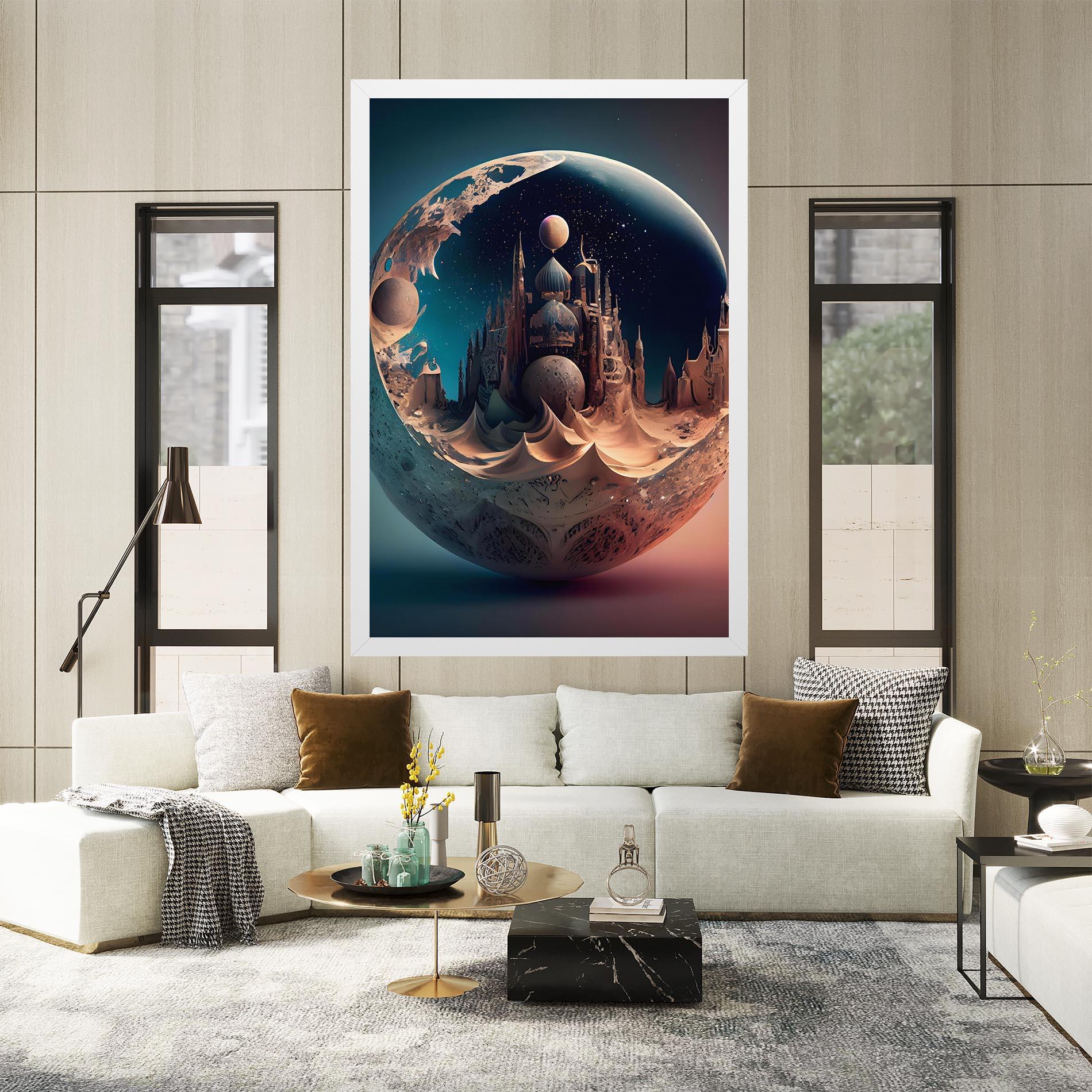 Leinwandbild Fantasy Planet Castle mockup 2