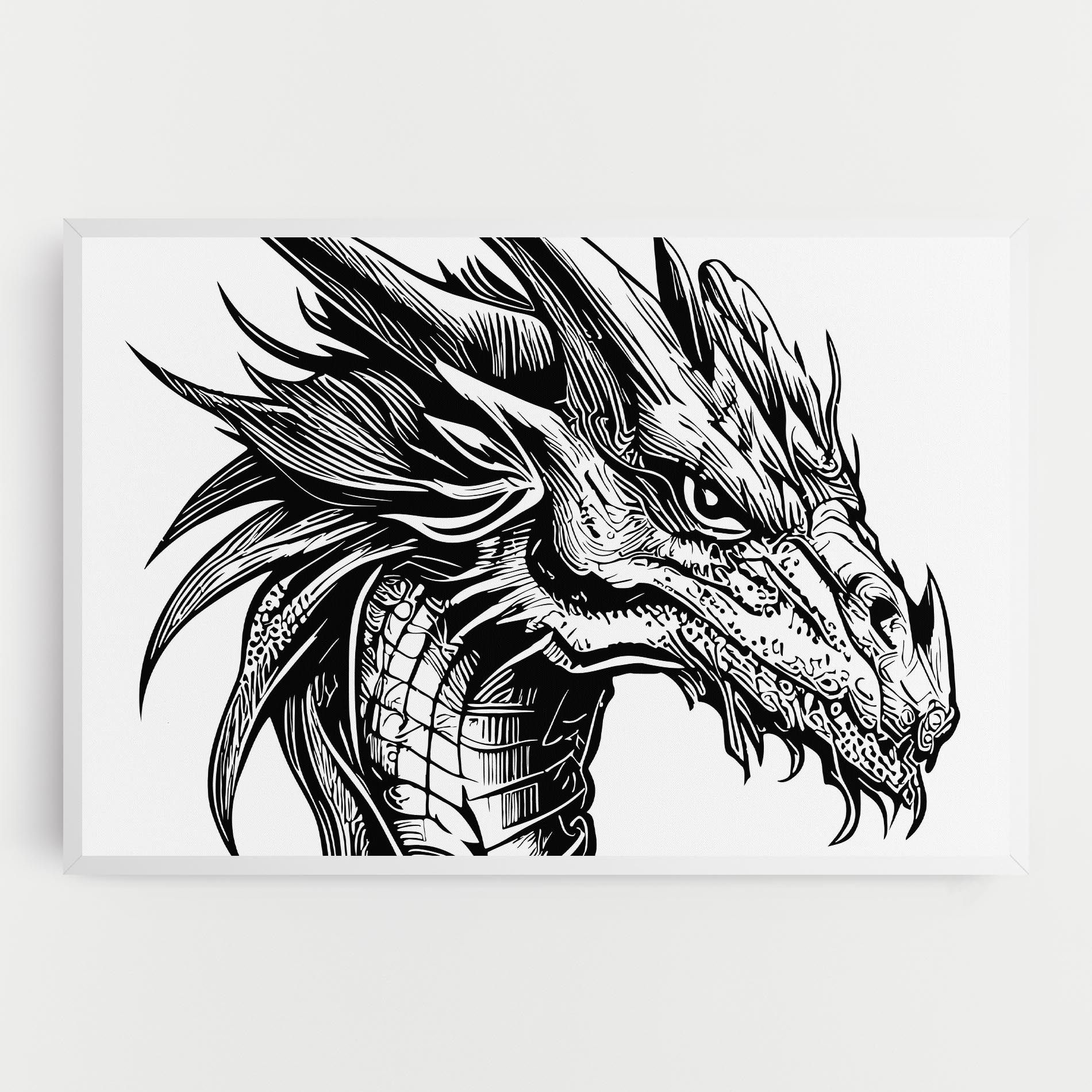 Black Line Dragon mockup 0