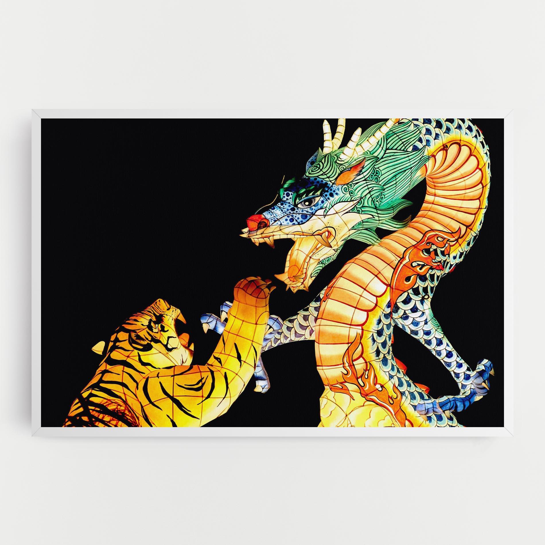 Leinwandbild Chinese Dragon And Tiger mockup 0