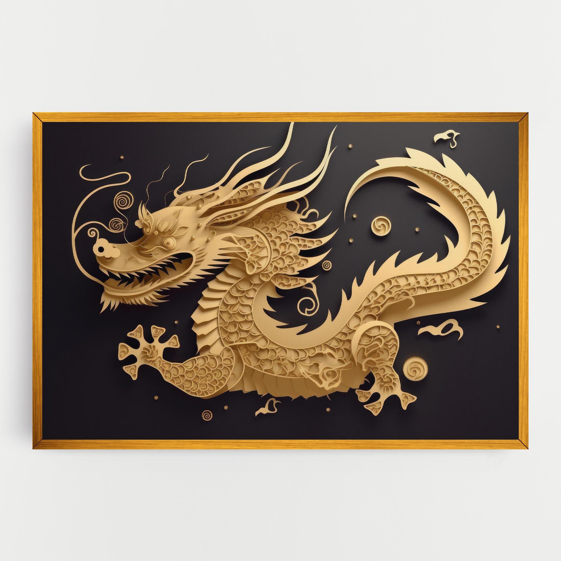 Leinwandbild Dragon Zodiac Sign mockup 0