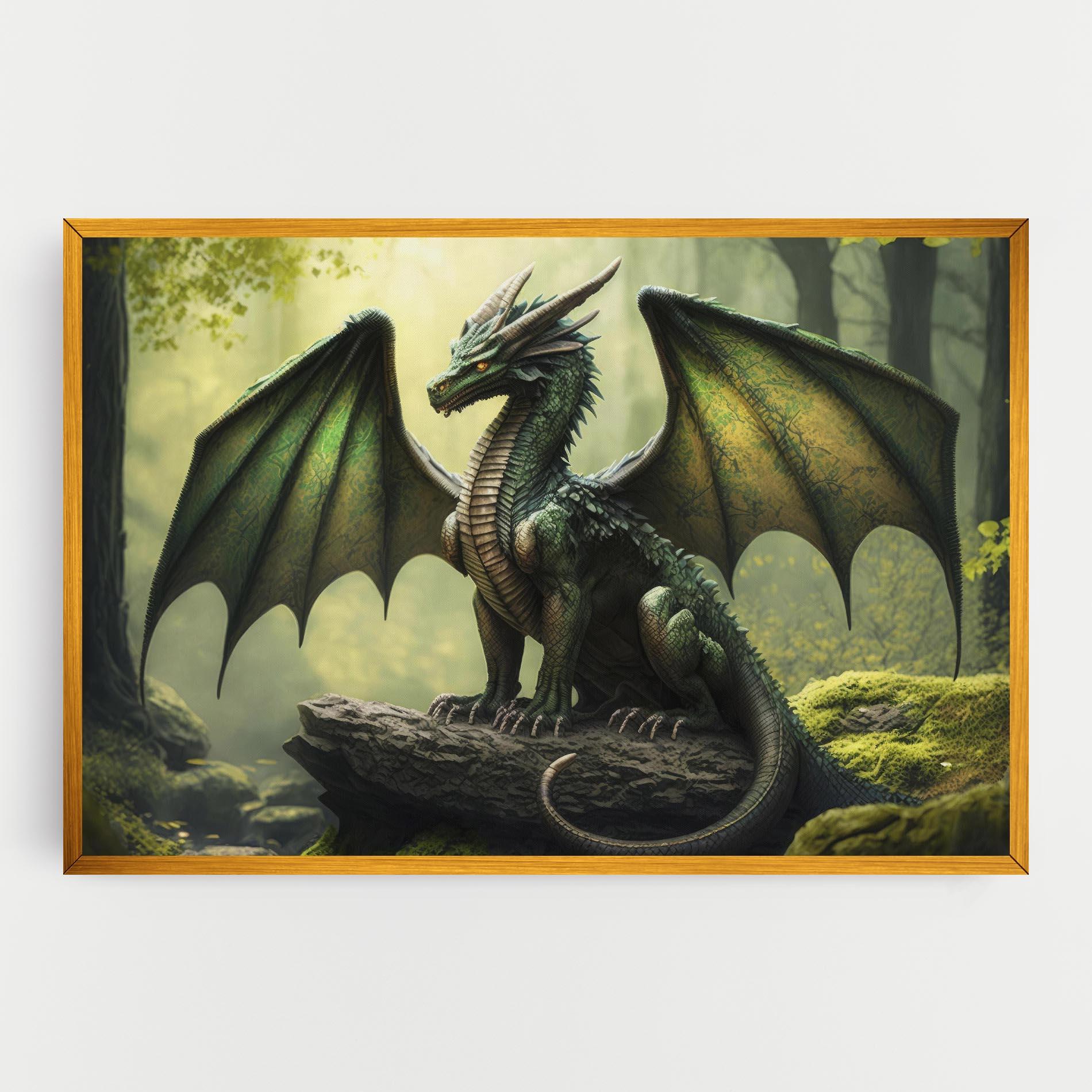 Leinwandbild Green Dragon mockup 0