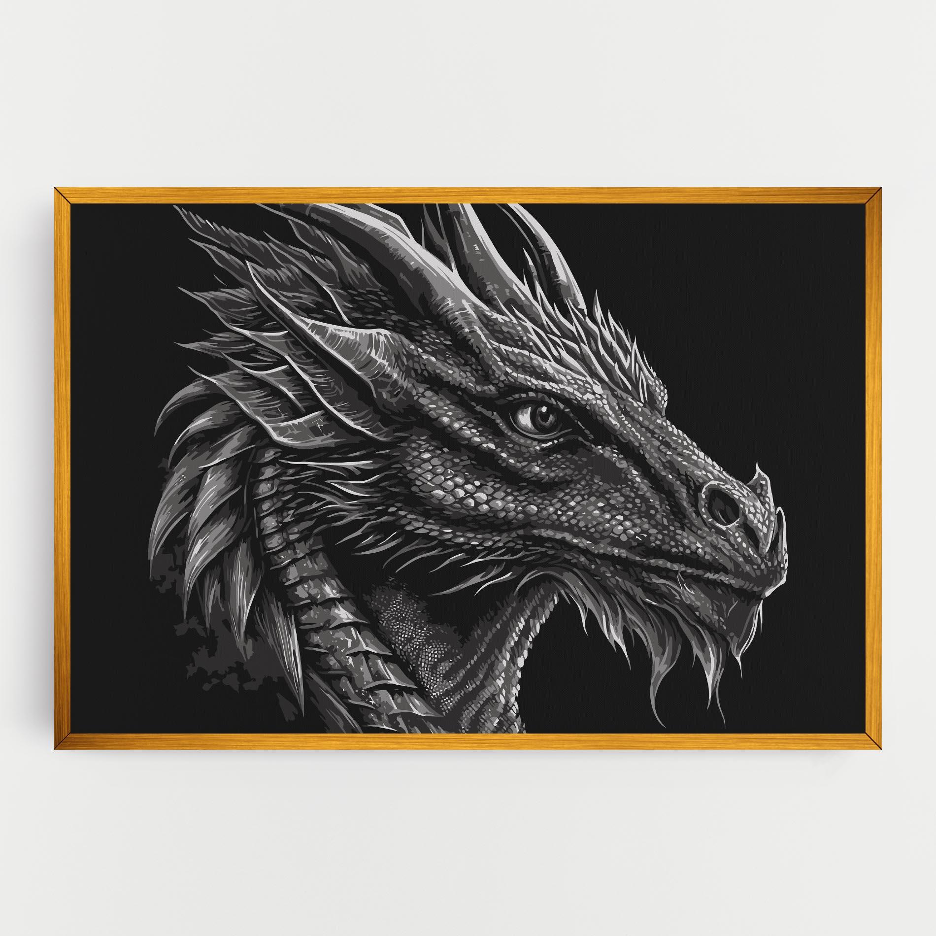 Leinwandbild Grey Dragon mockup 0