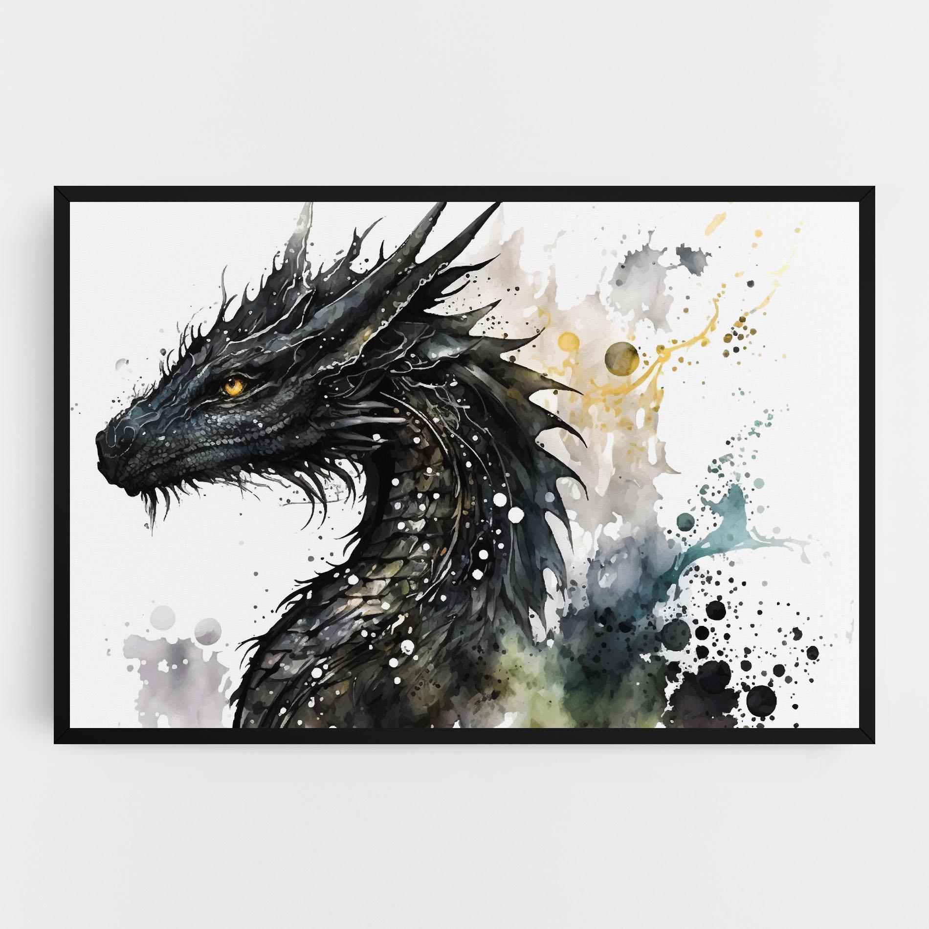 Leinwandbild Black Dragon Art mockup 0