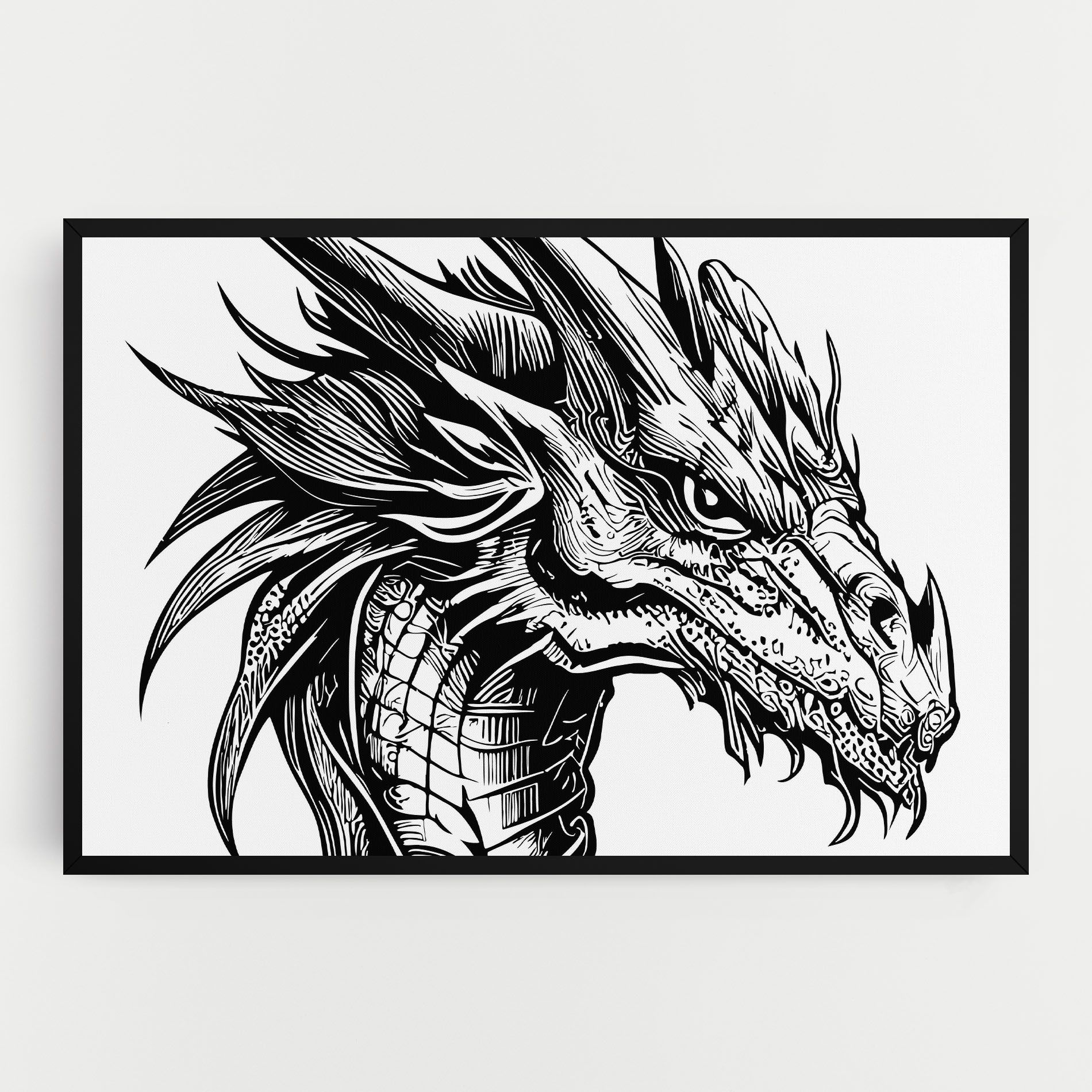 Black Line Dragon mockup 0
