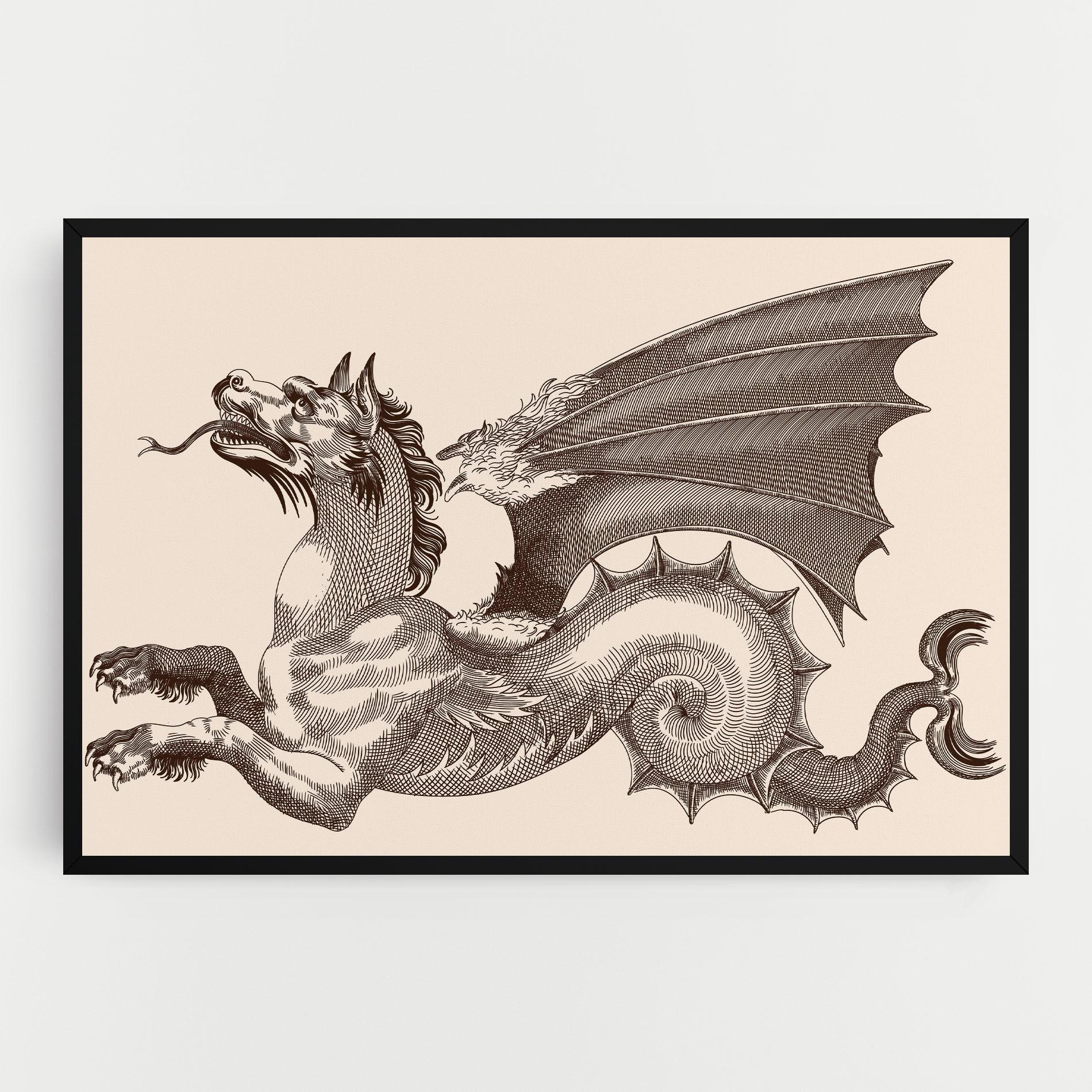 Leinwandbild Brown Dragon mockup 0