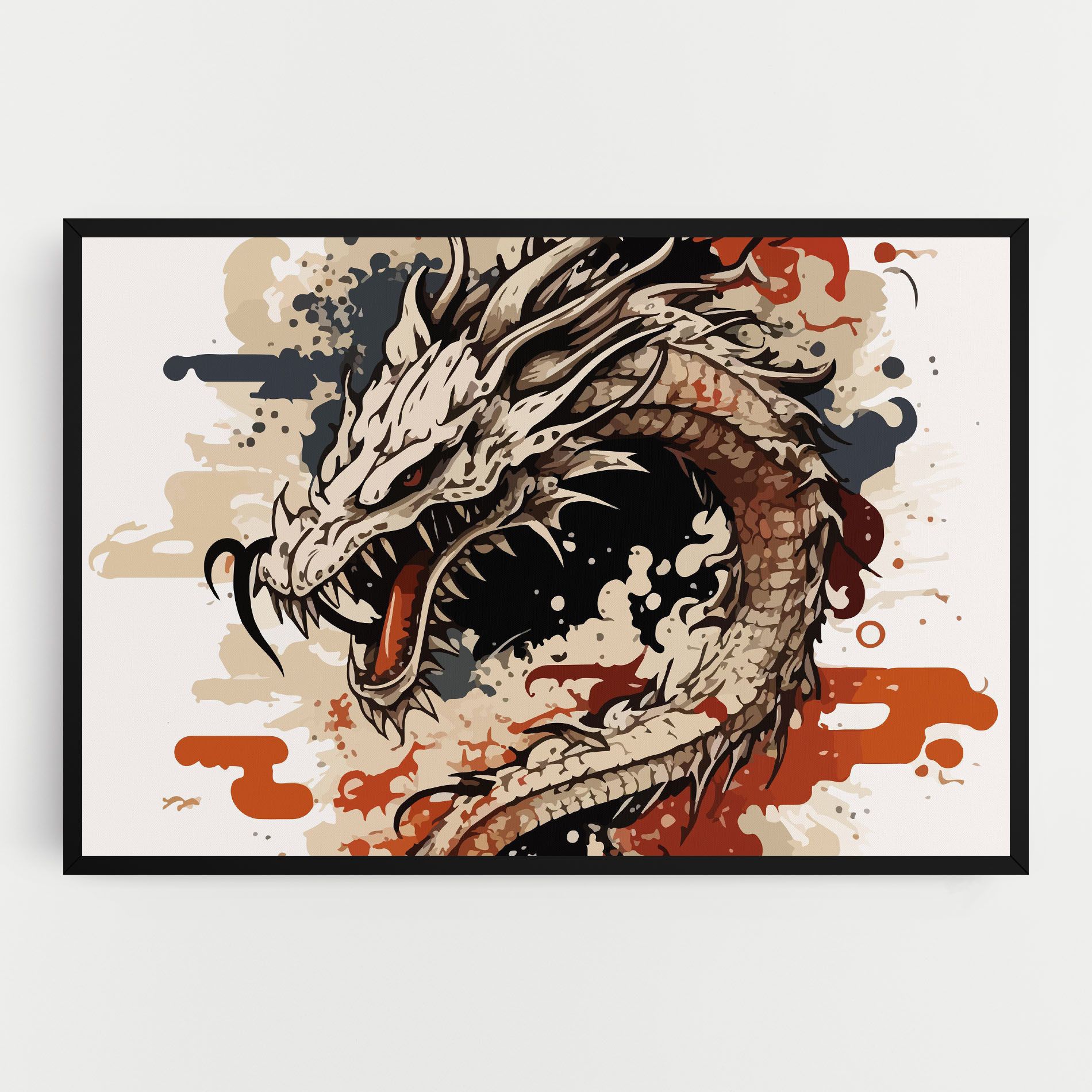 Cream Dragon Art mockup 0