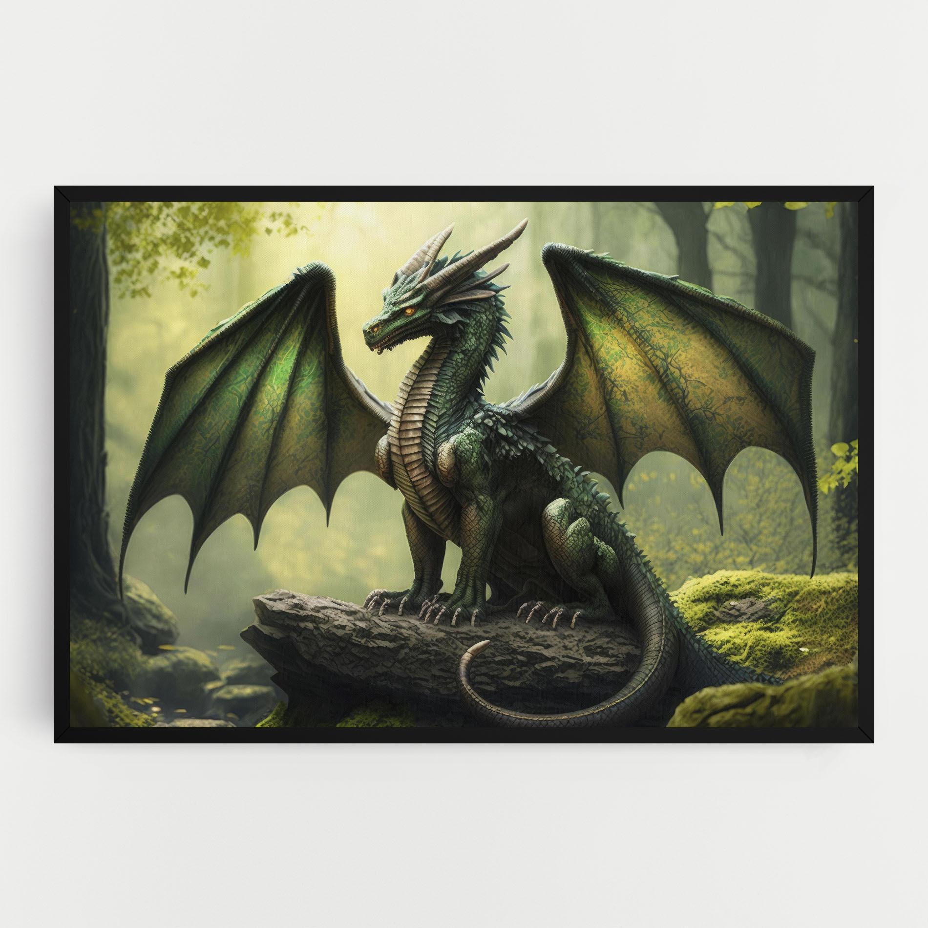 Leinwandbild Green Dragon mockup 0