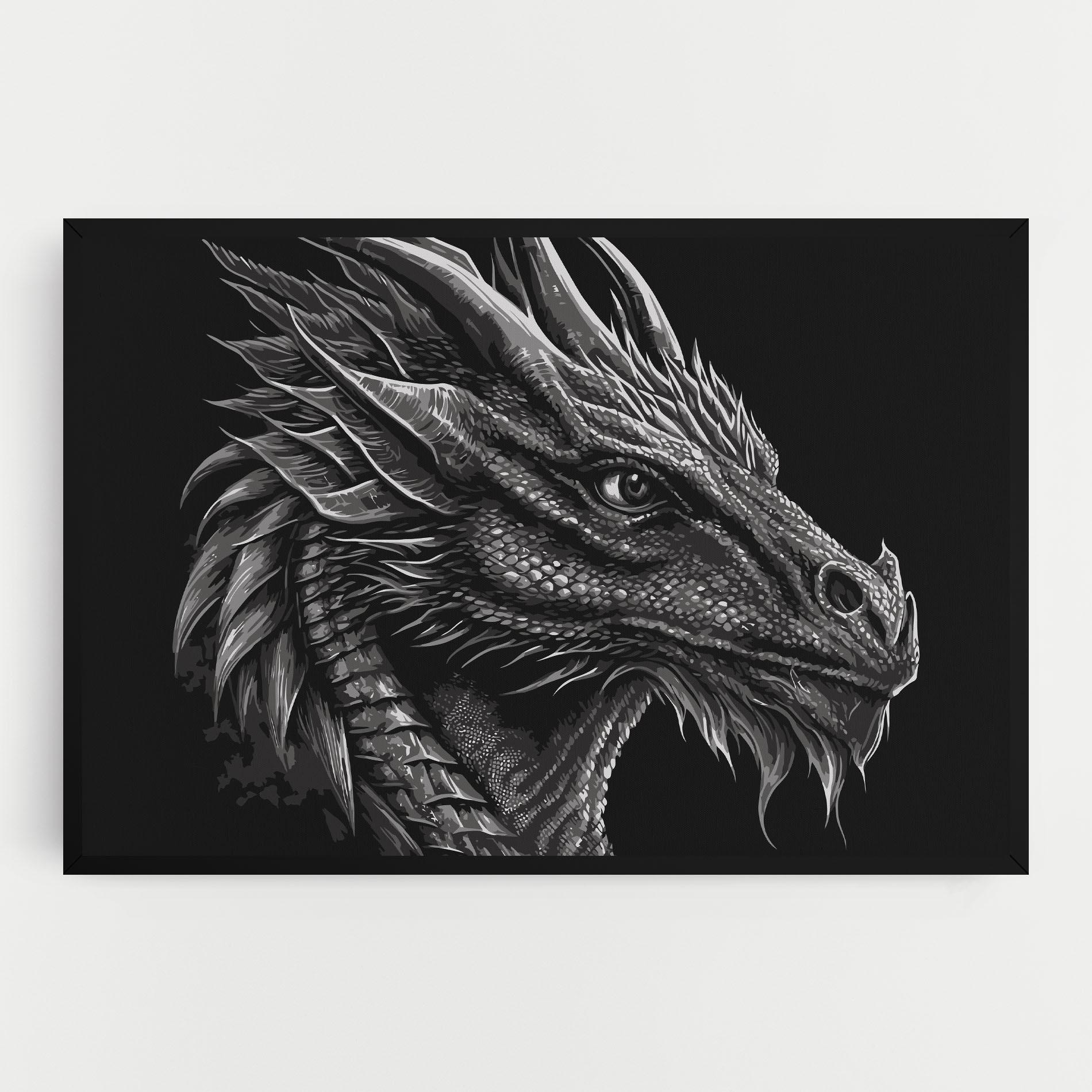 Leinwandbild Grey Dragon mockup 0