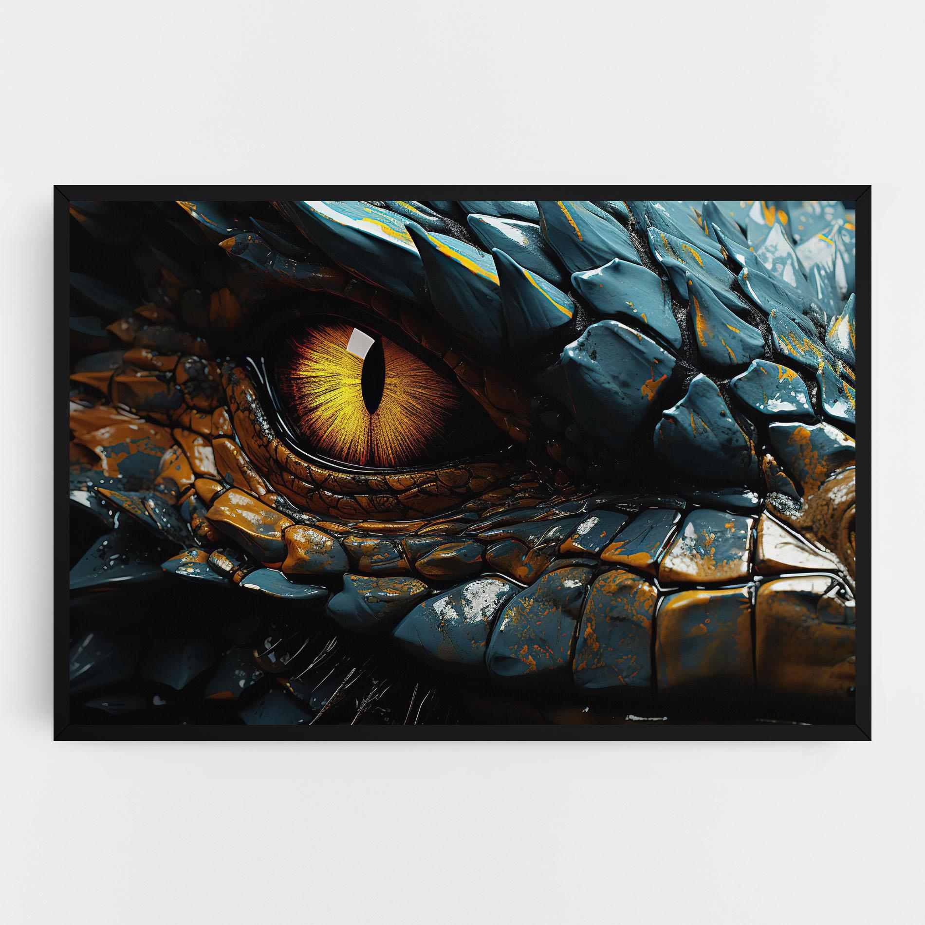 Leinwandbild Yellow Dragon Eye mockup 0