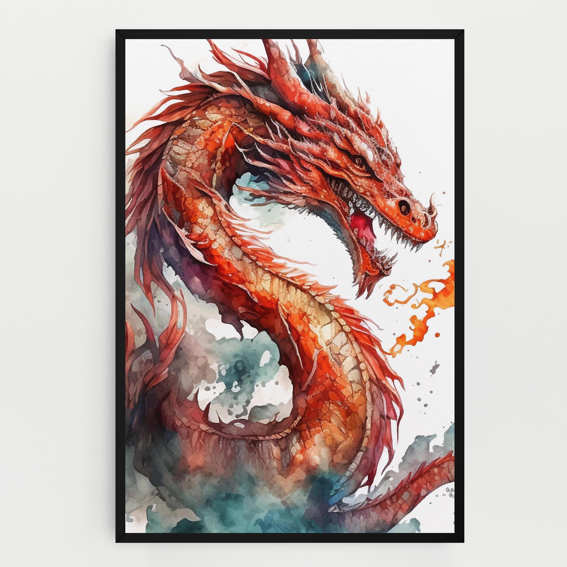 Leinwandbild Fire Dragon mockup 0